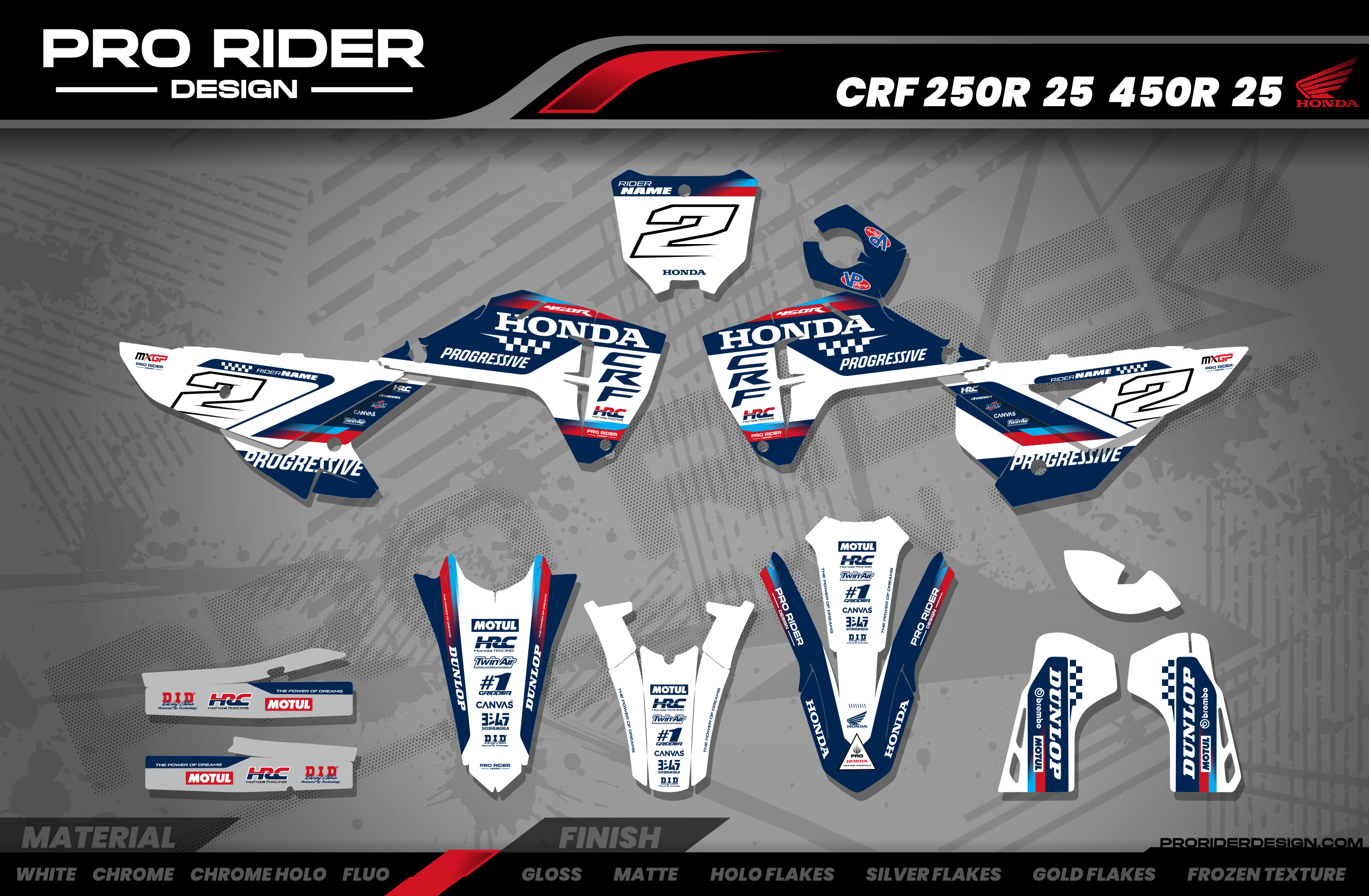 HONDA Custom Graphics Motocross TEAM HRC PROGRESSIVE | BLUE & WHITE