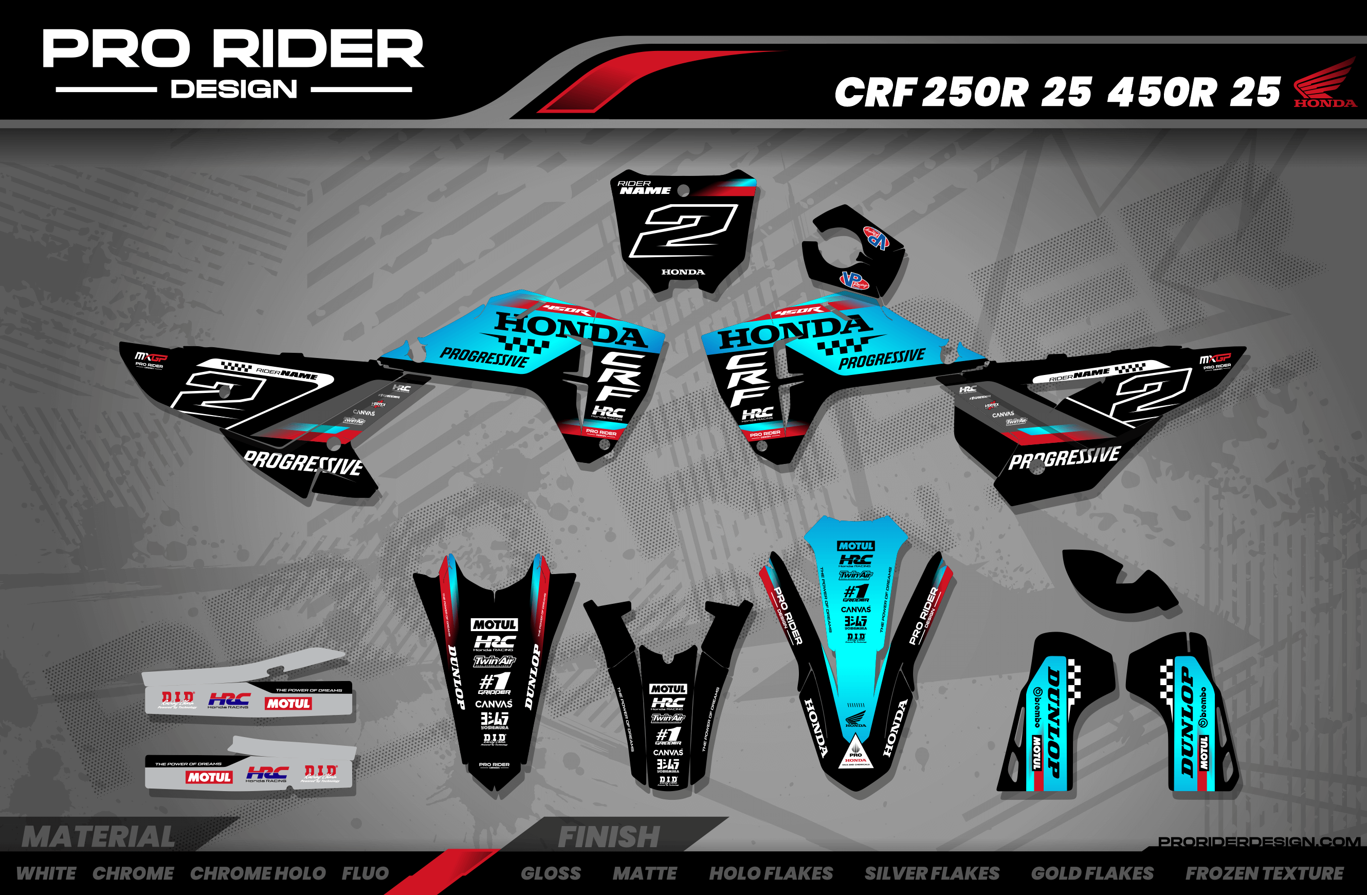 HONDA Custom Graphics Motocross TEAM HRC PROGRESSIVE | TEAL