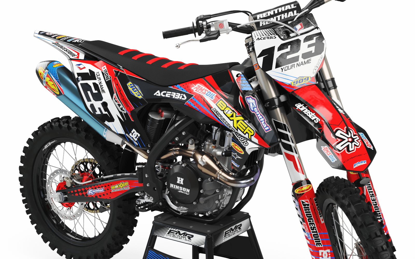 Graphics Kit BOXER RED : Add value to your Motocross and Quad