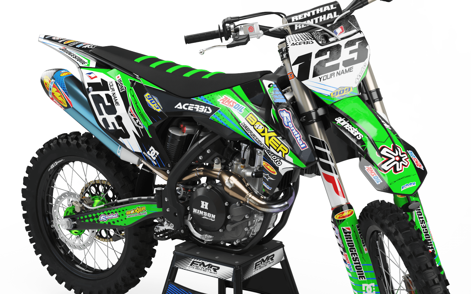 Graphics Kit BOXER GREEN : Add value to your Motocross