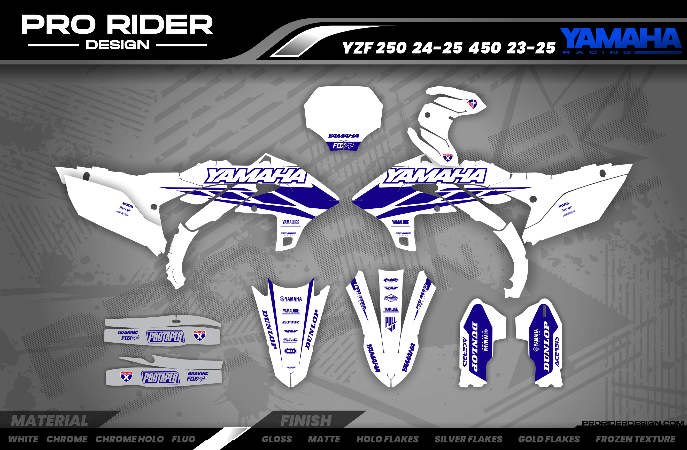 YZ YZF TTR PW Custom Graphics YAMAHA Speed Blocks - WHITE