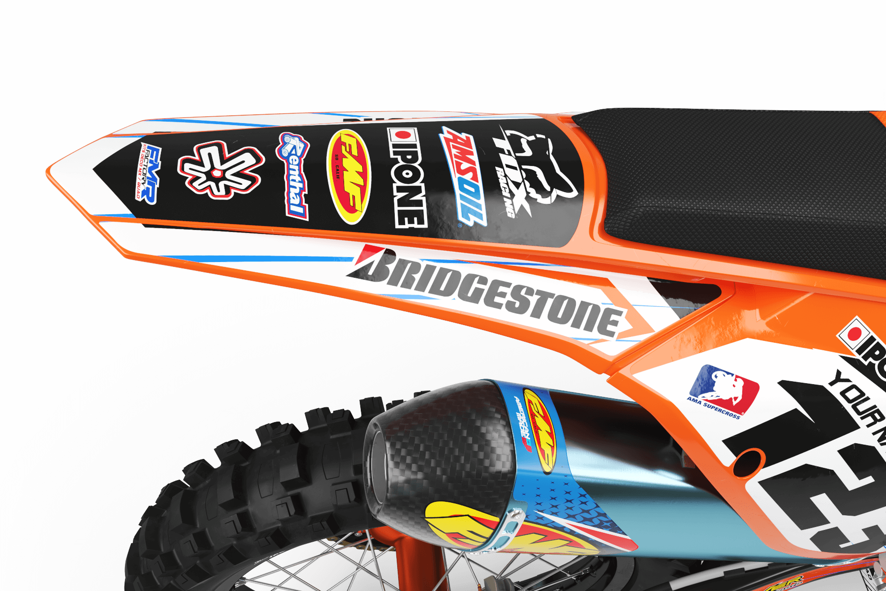 Graphics Kit BOXER BOXER ORANGE : Add value to your Motocross and Quad