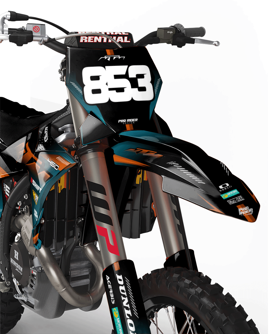 KTM Graphics SX XC SXF XCF EXC.. | Shadow Edition | Black orange dark teal