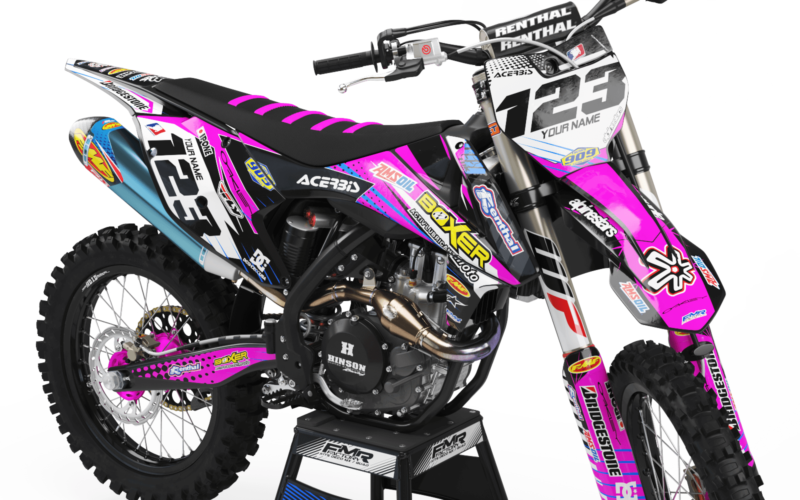 Graphics Kit BOXER PINK : Add value to your Motocross and Quad