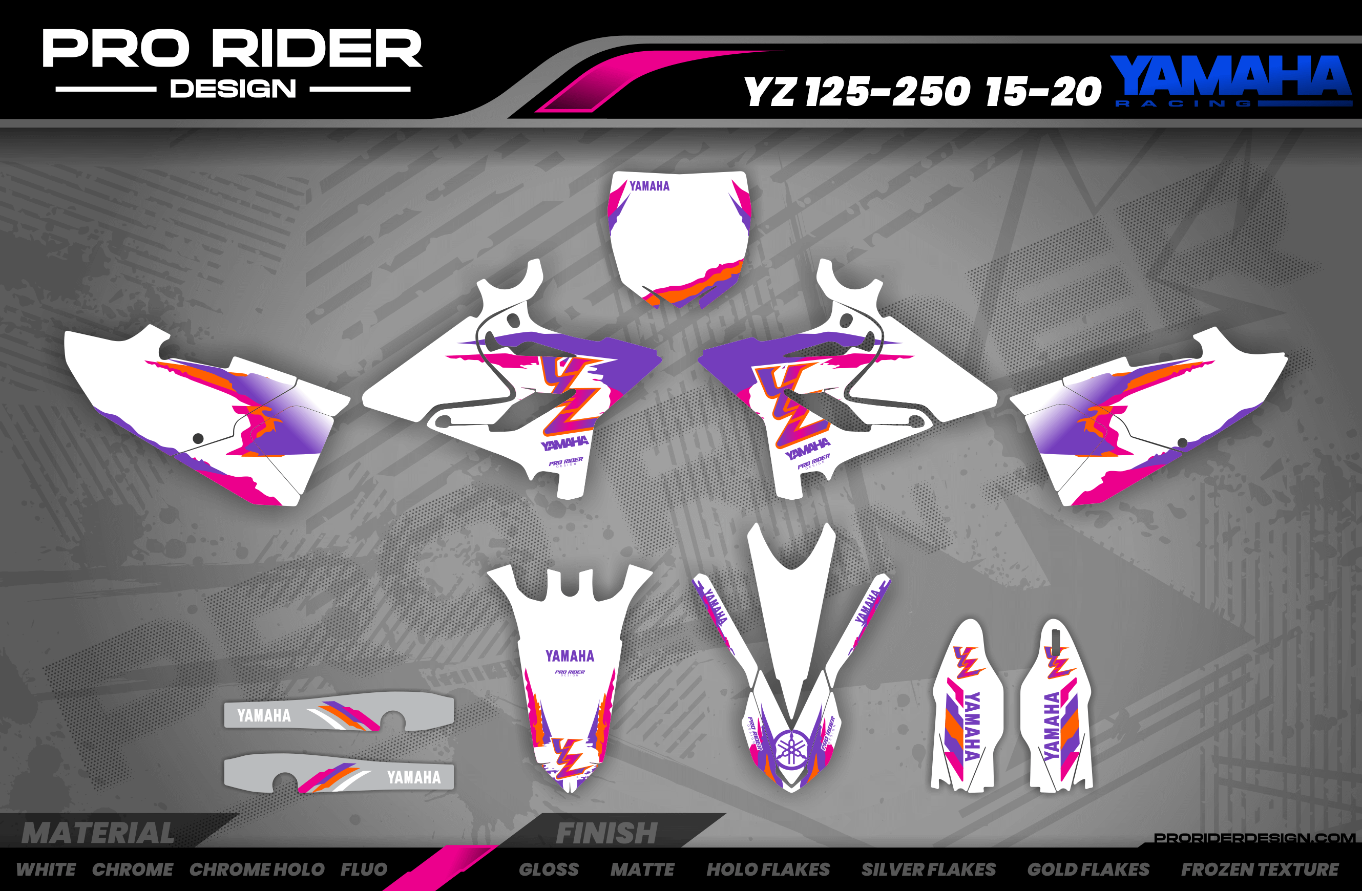 Motocross Graphics YAMAHA 93th White