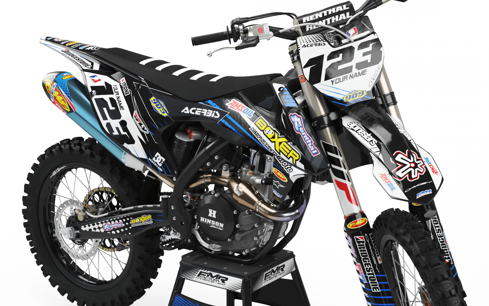 Graphics Kit BOXER BLACK : Add value to your Motocross and Quad
