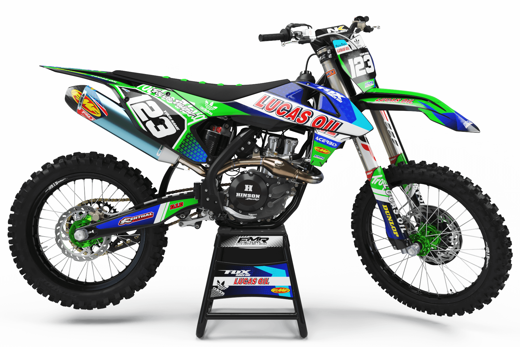 Graphics Kit LUCAS OIL GREEN : The best kit for your bike