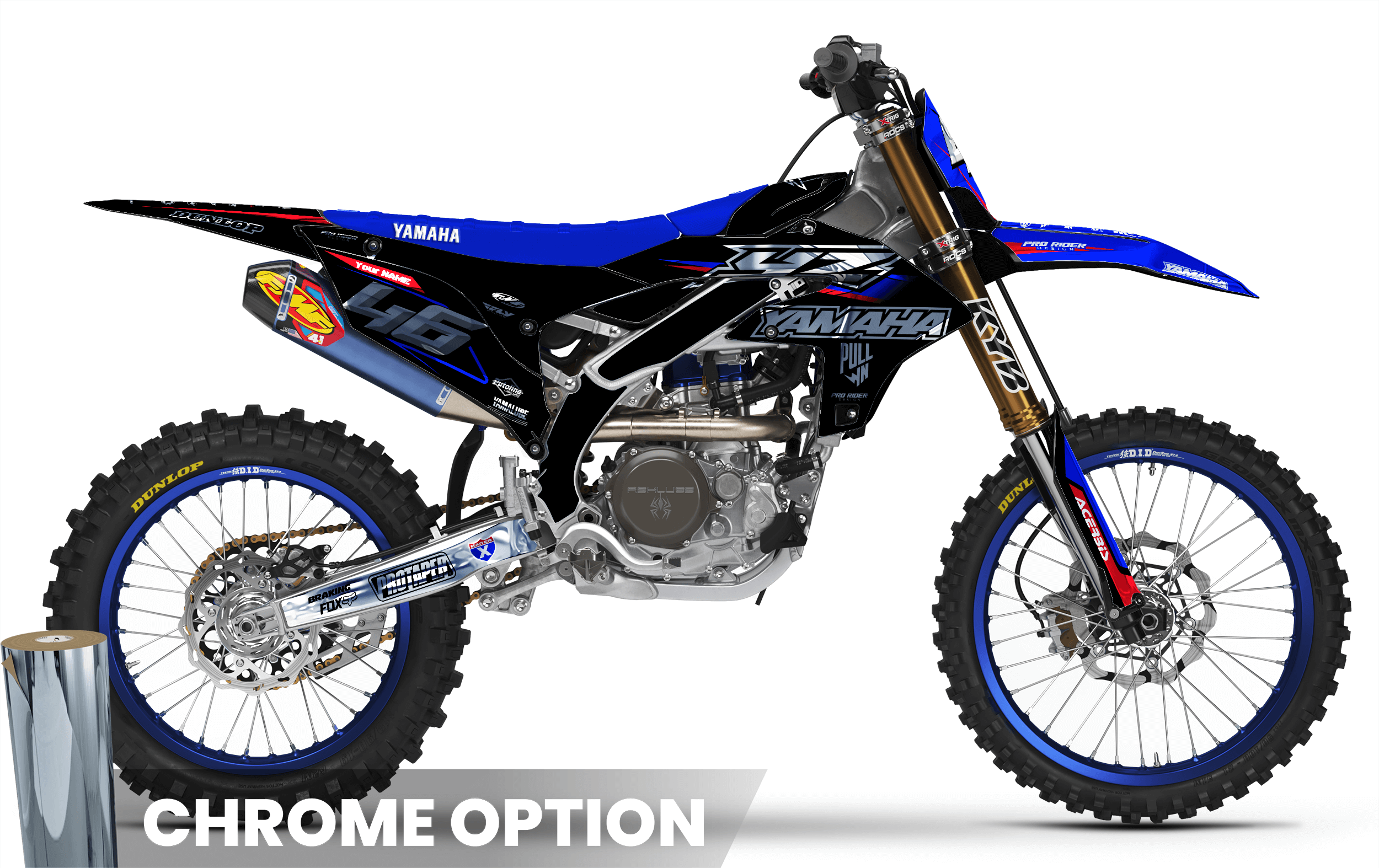 YZ YZF TTR PW Custom Graphics KIT YAMAHA BLACK FLAG