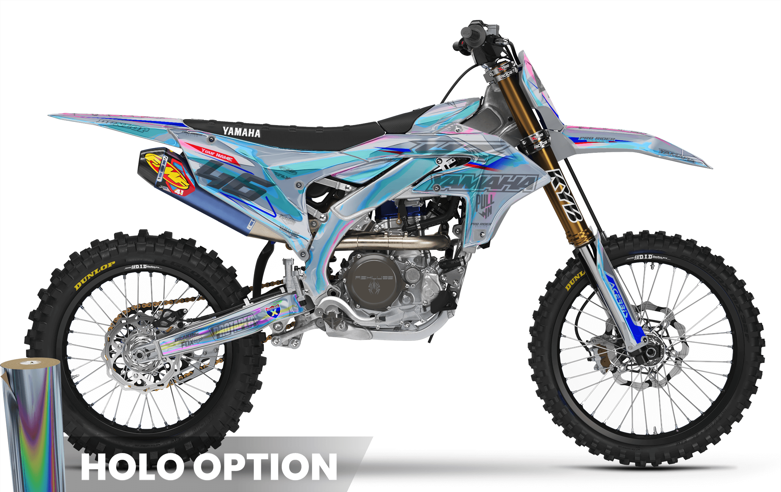 YZ YZF TTR PW Custom Graphics KIT YAMAHA GREY FLAG
