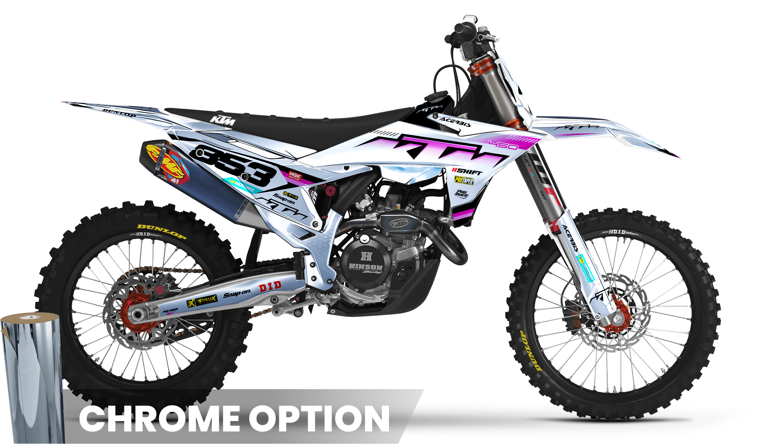 KTM Graphics SX XC SXF XCF EXC.. | Shadow Edition | White & pink