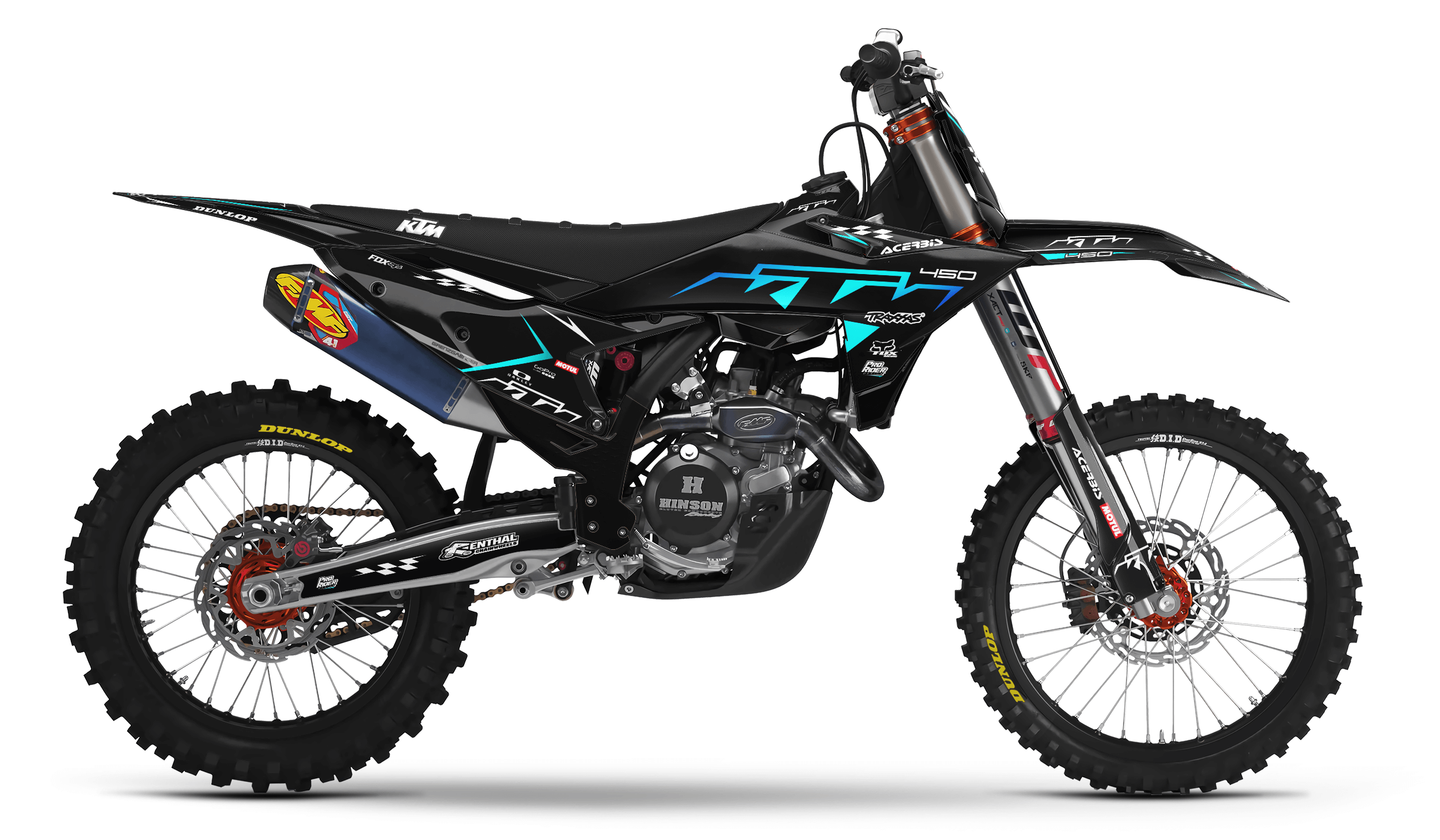 KTM Graphics SX XC SXF XCF EXC.. - ProLine Black/teal