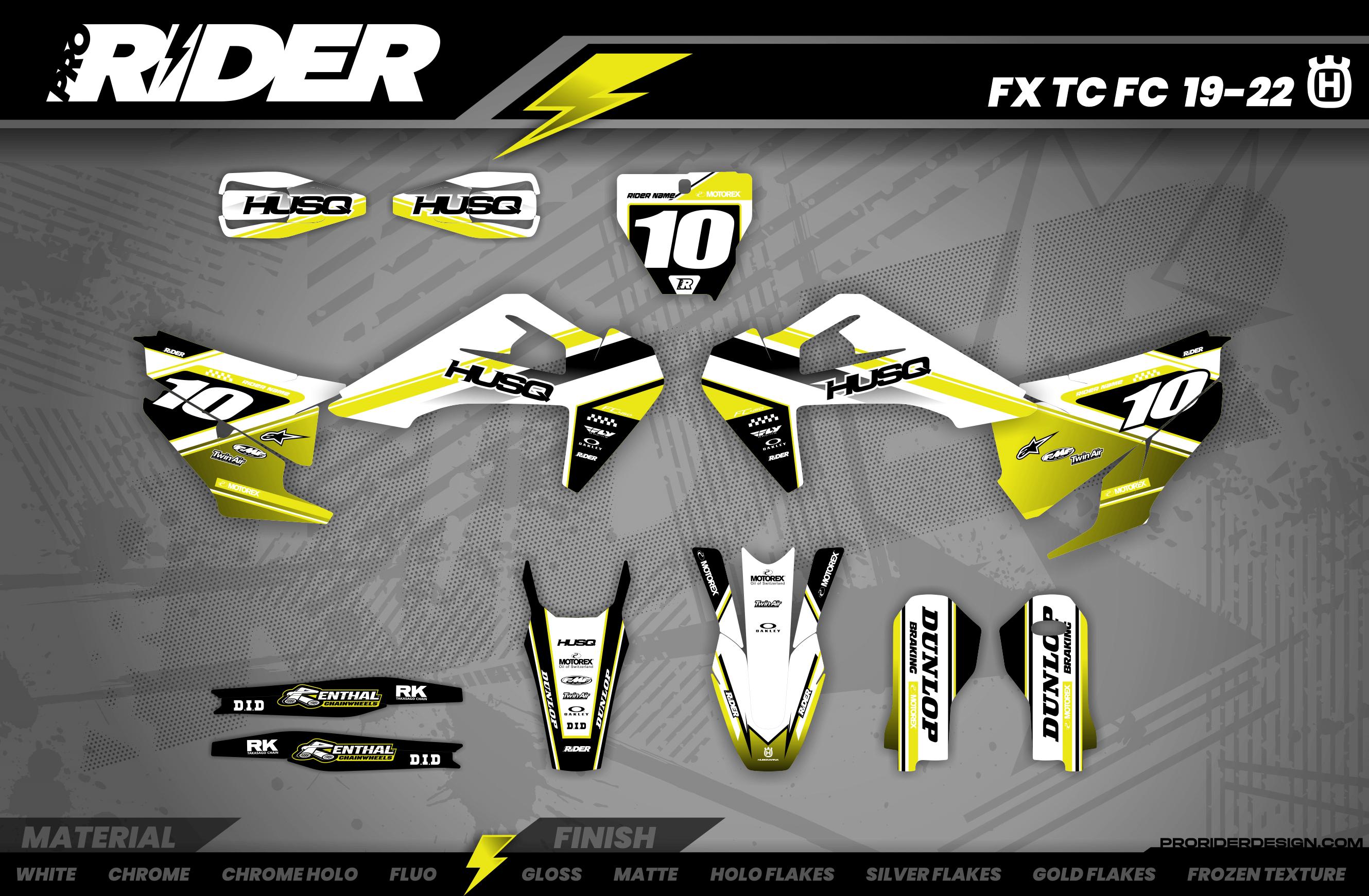 YELLOW STRIKE Husqvarna Full Graphics Kit