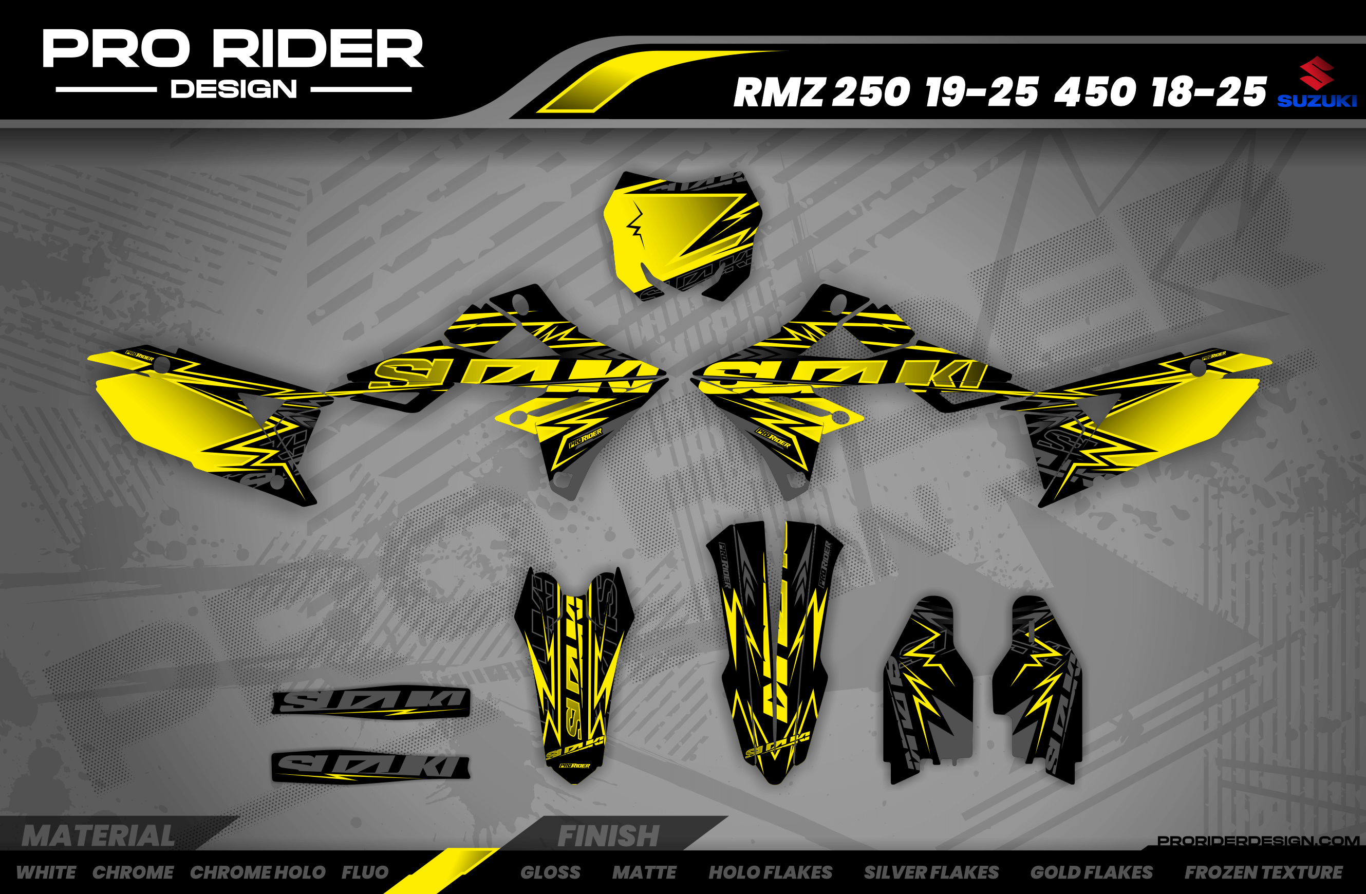 YELLOW BOLD EFFECT Suzuki Full Graphics Kit