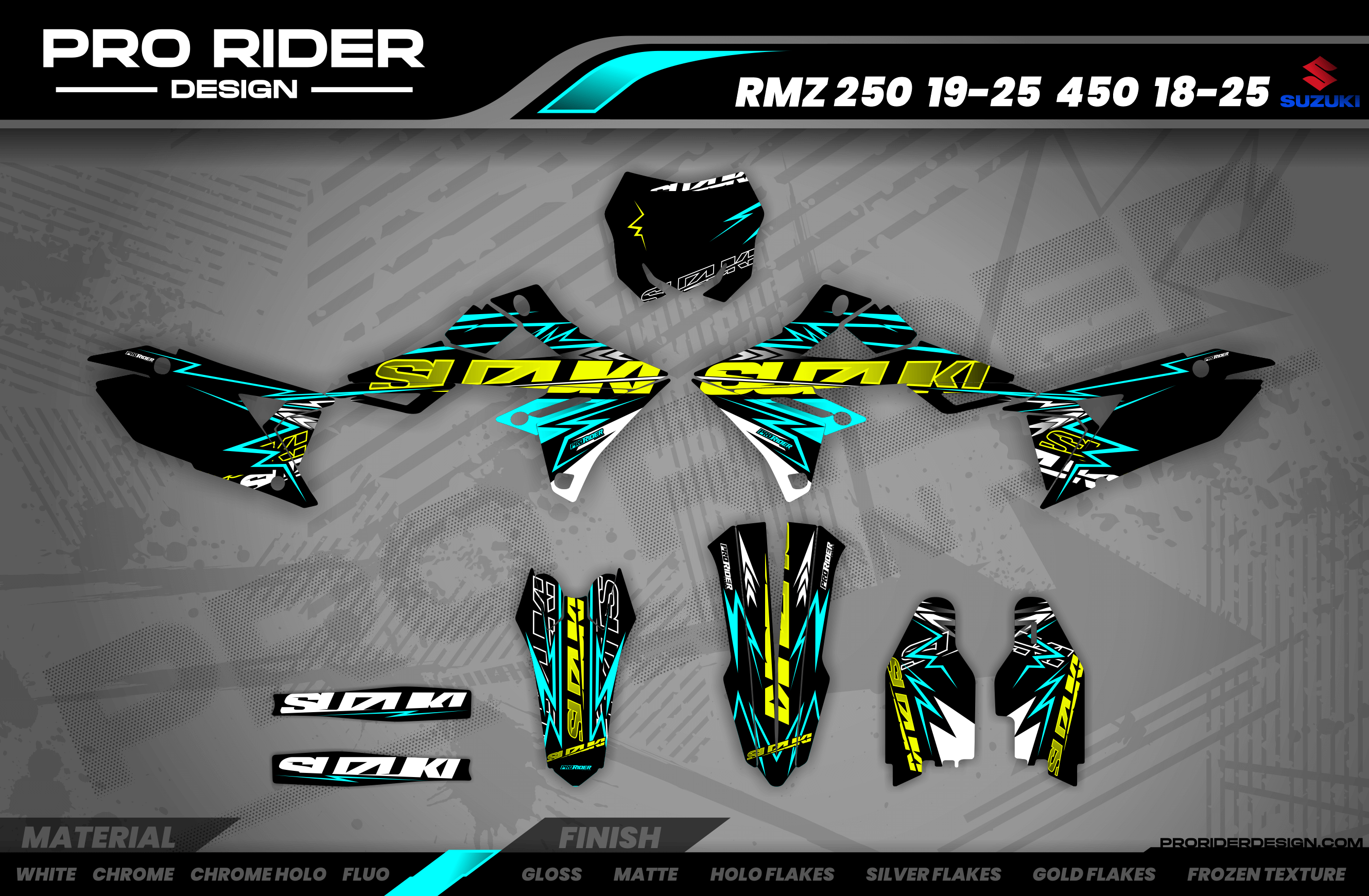TEAL BOLD EFFECT Suzuki Full Graphics Kit