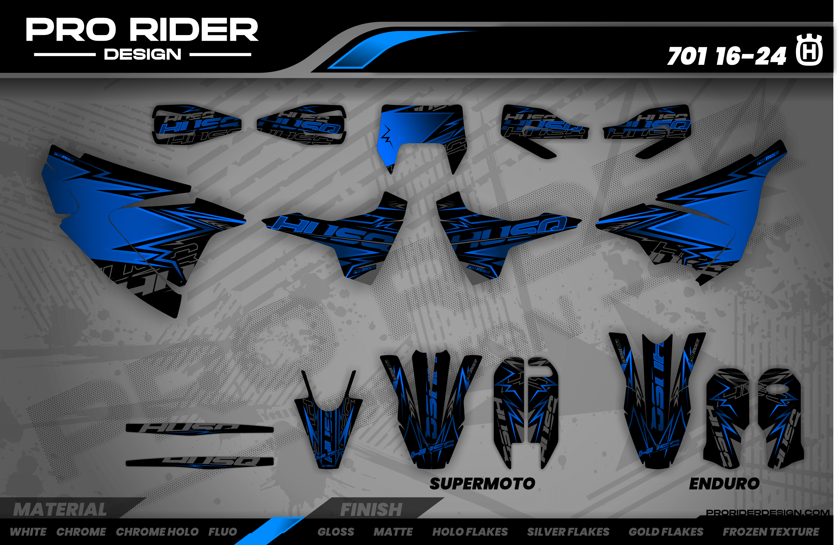 DARK BLUE BOLD EFFECT 701 Husqvarna Full Graphics Kit