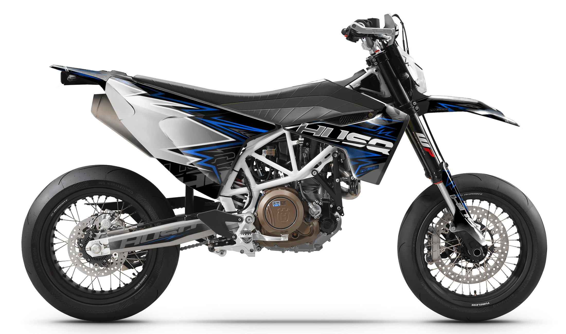 WHITE BLUE BOLD EFFECT 701 Husqvarna Full Graphics Kit