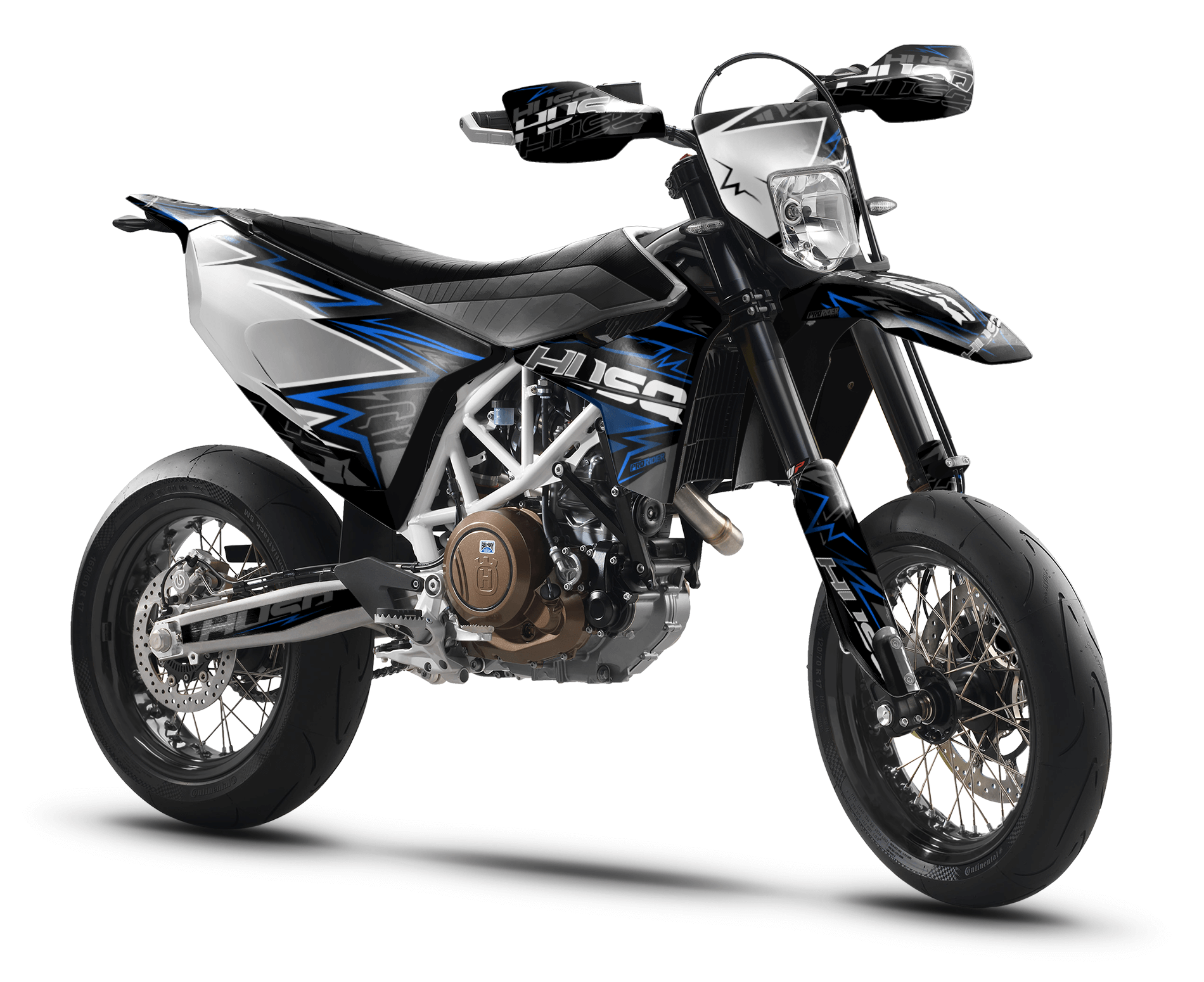 WHITE BLUE BOLD EFFECT 701 Husqvarna Full Graphics Kit