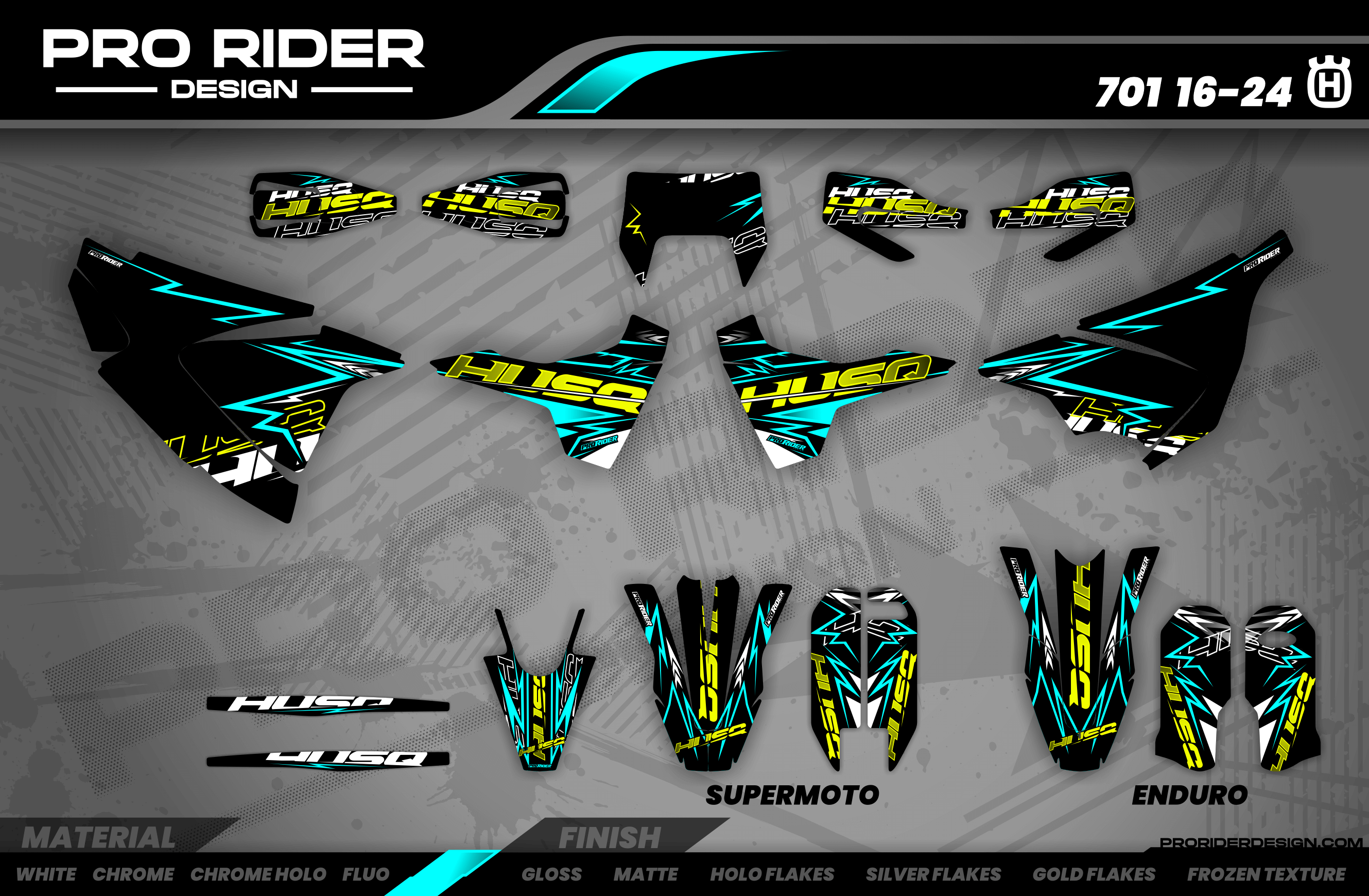 TEAL BOLD EFFECT 701 Husqvarna Full Graphics Kit
