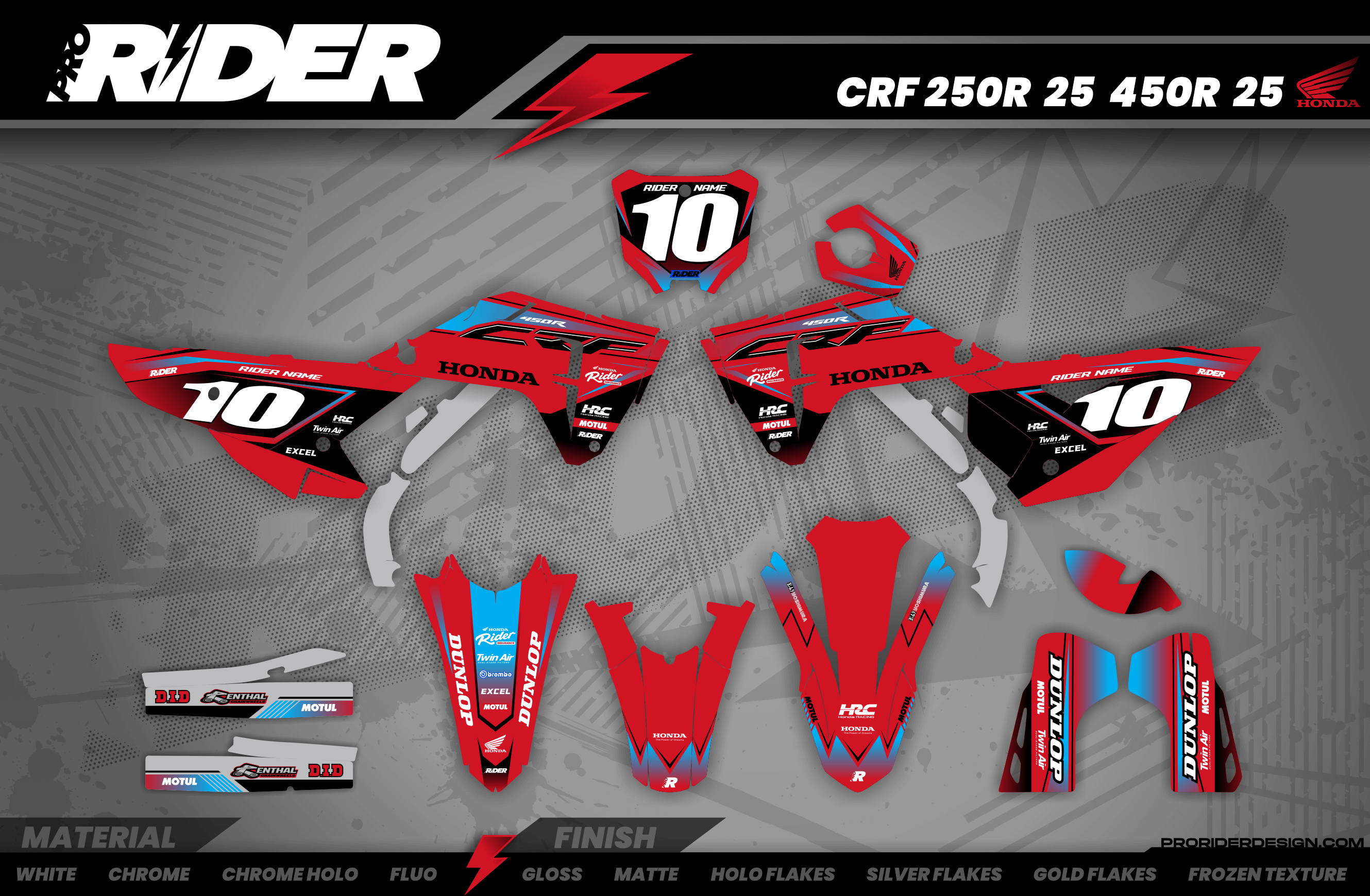 RED HRC Line HONDA Full Graphics Kit