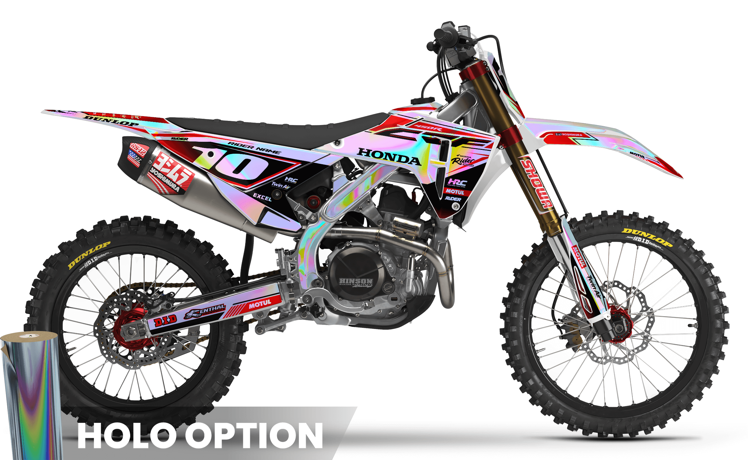 WHITE HRC Line HONDA Full Graphics Kit