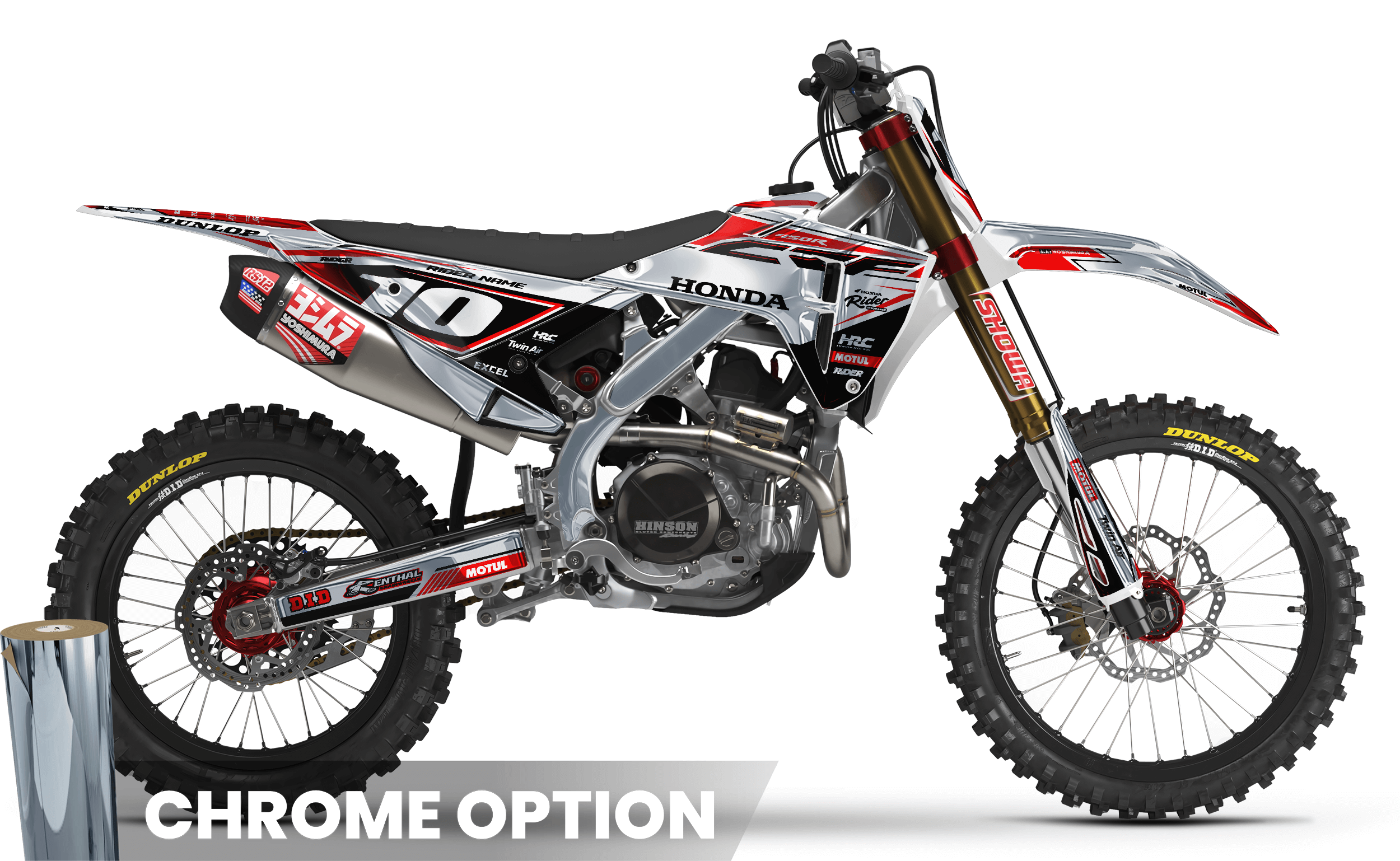 WHITE HRC Line HONDA Full Graphics Kit