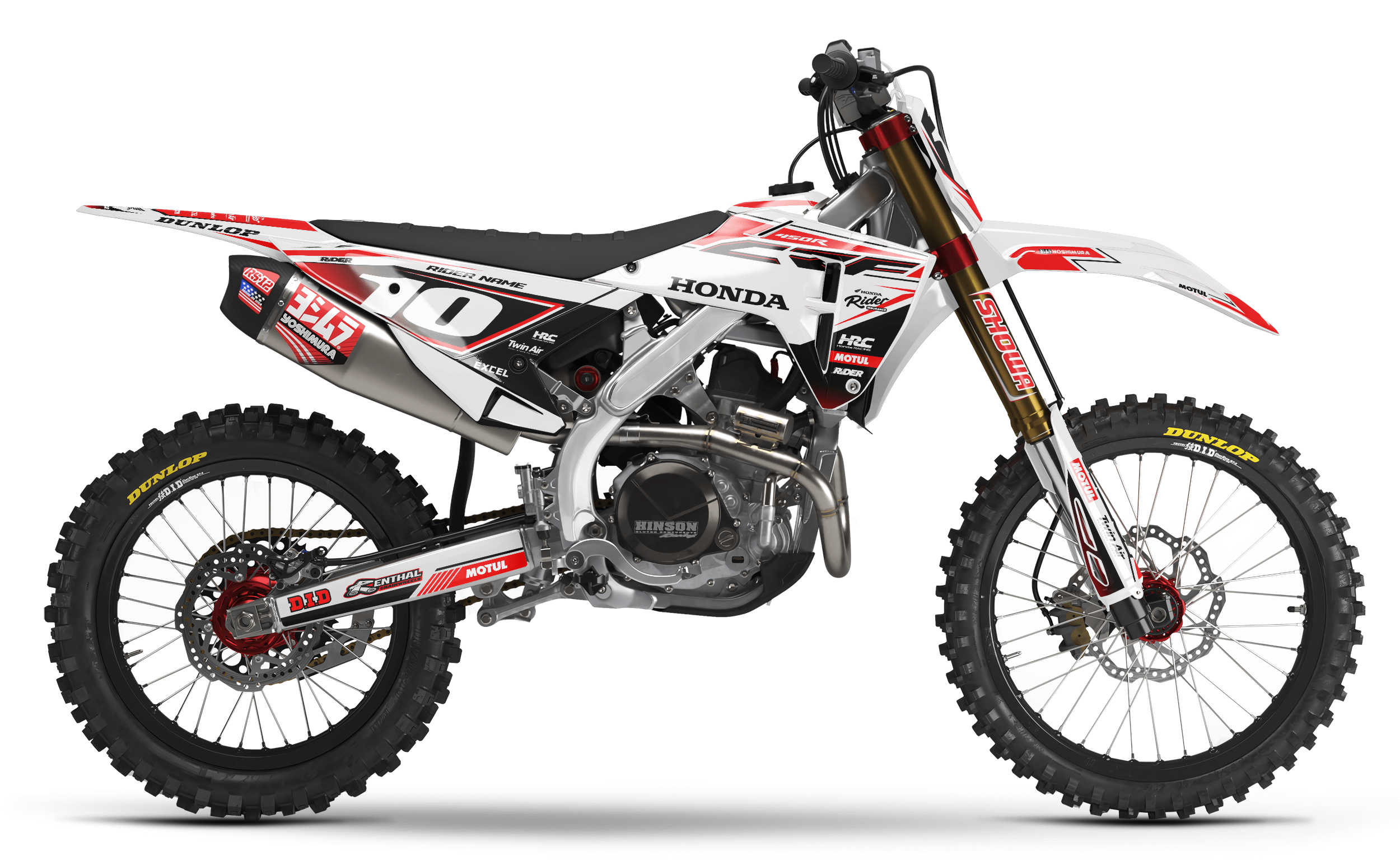 WHITE HRC Line HONDA Full Graphics Kit