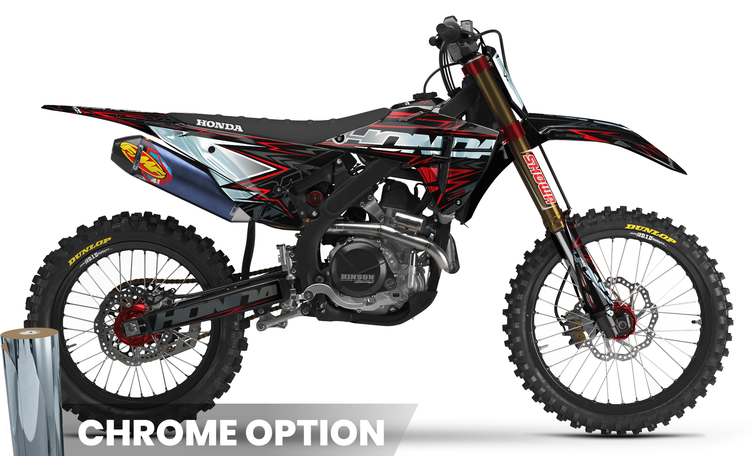 HONDA Full Graphics Kit W-RED BOLD EFFECT