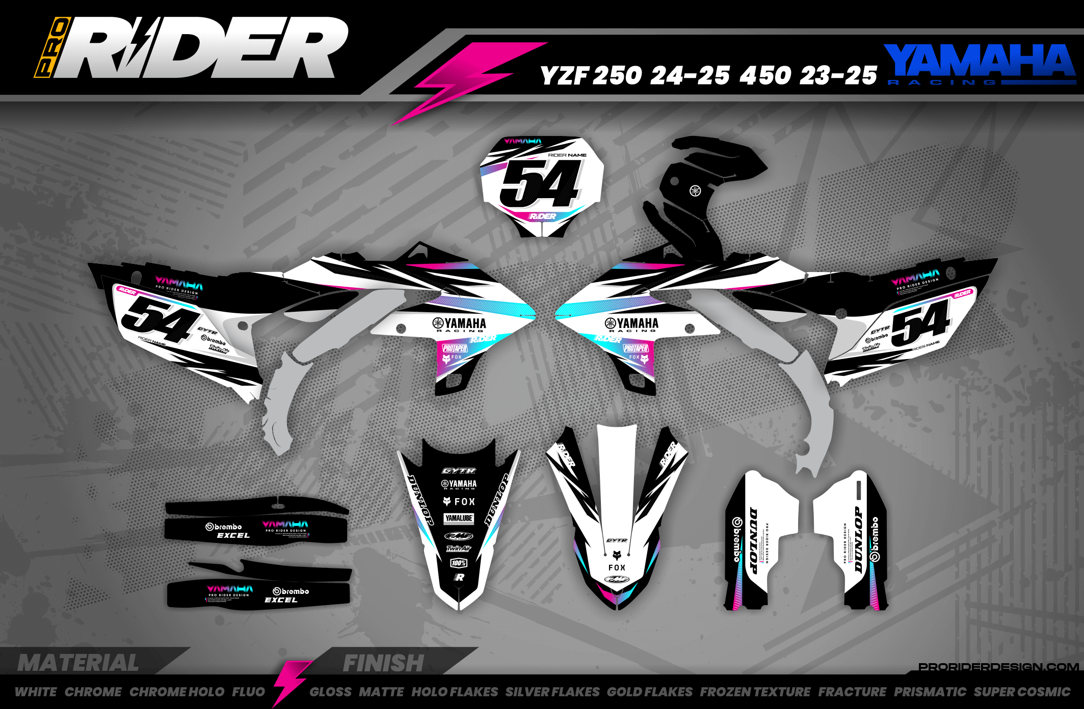 YZ/YZF/WRF FULL GRAPHICS KIT IMPULSE BLACK