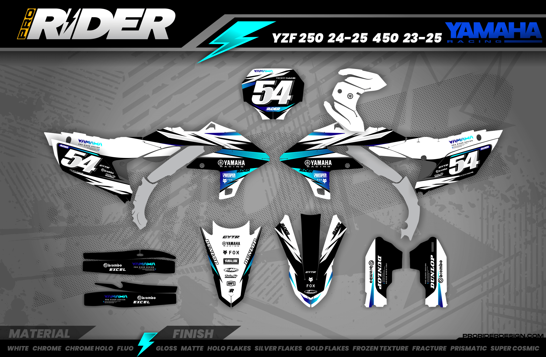 YZ/YZF/WRF FULL GRAPHICS KIT IMPULSE WHITE