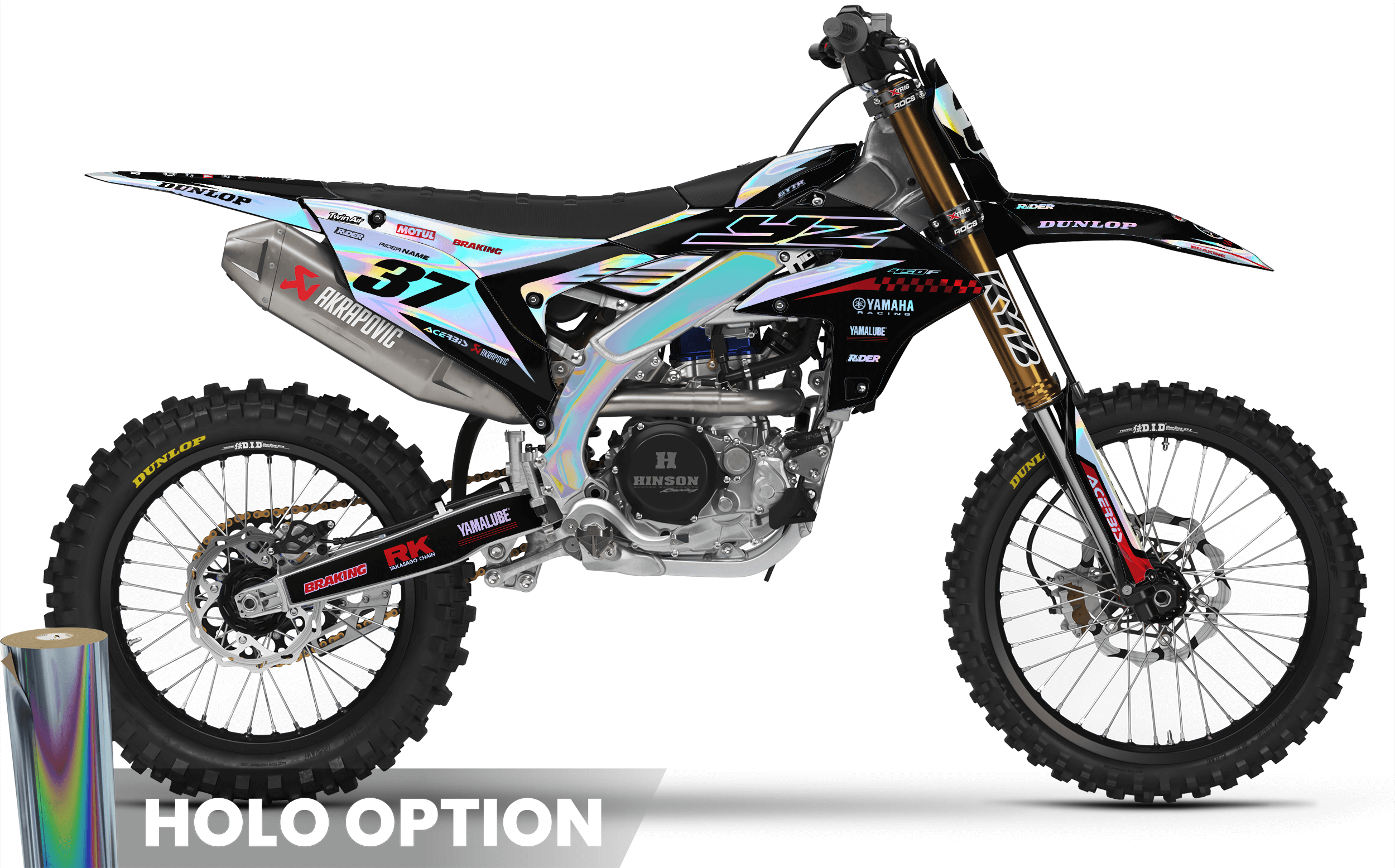 KINETIC BLACK YAMAHA FULL HOLOGRAPHIC GRAPHICS KIT