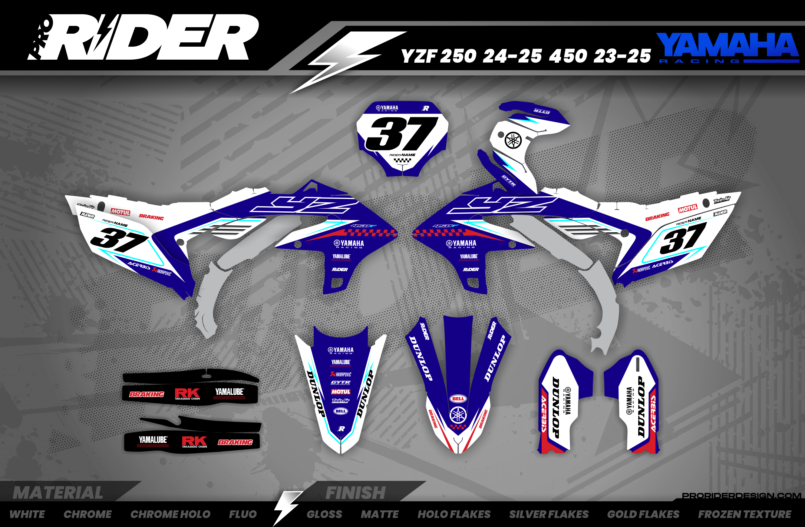KINETIC BLUE YAMAHA FULL GRAPHICS KIT
