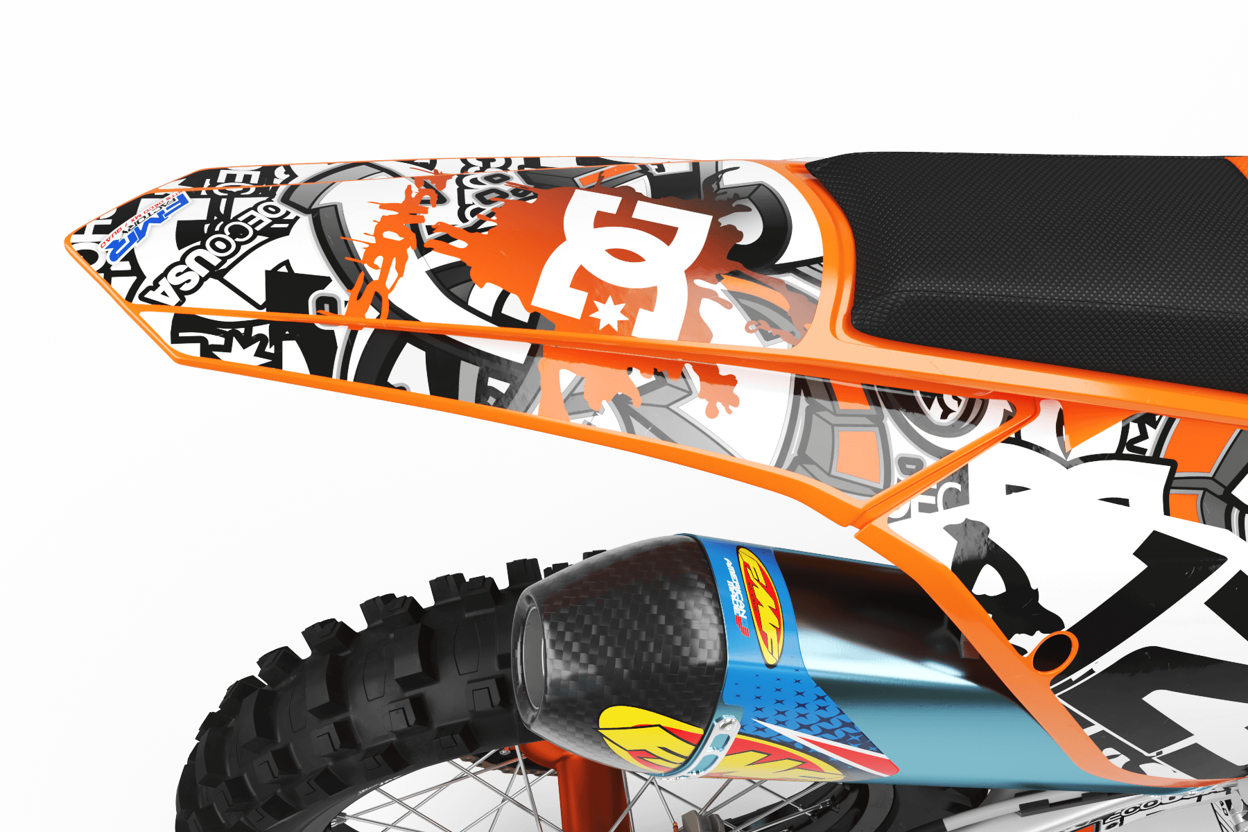 Graphics Kits DC B&W ORANGE : Ultra shock-resistant