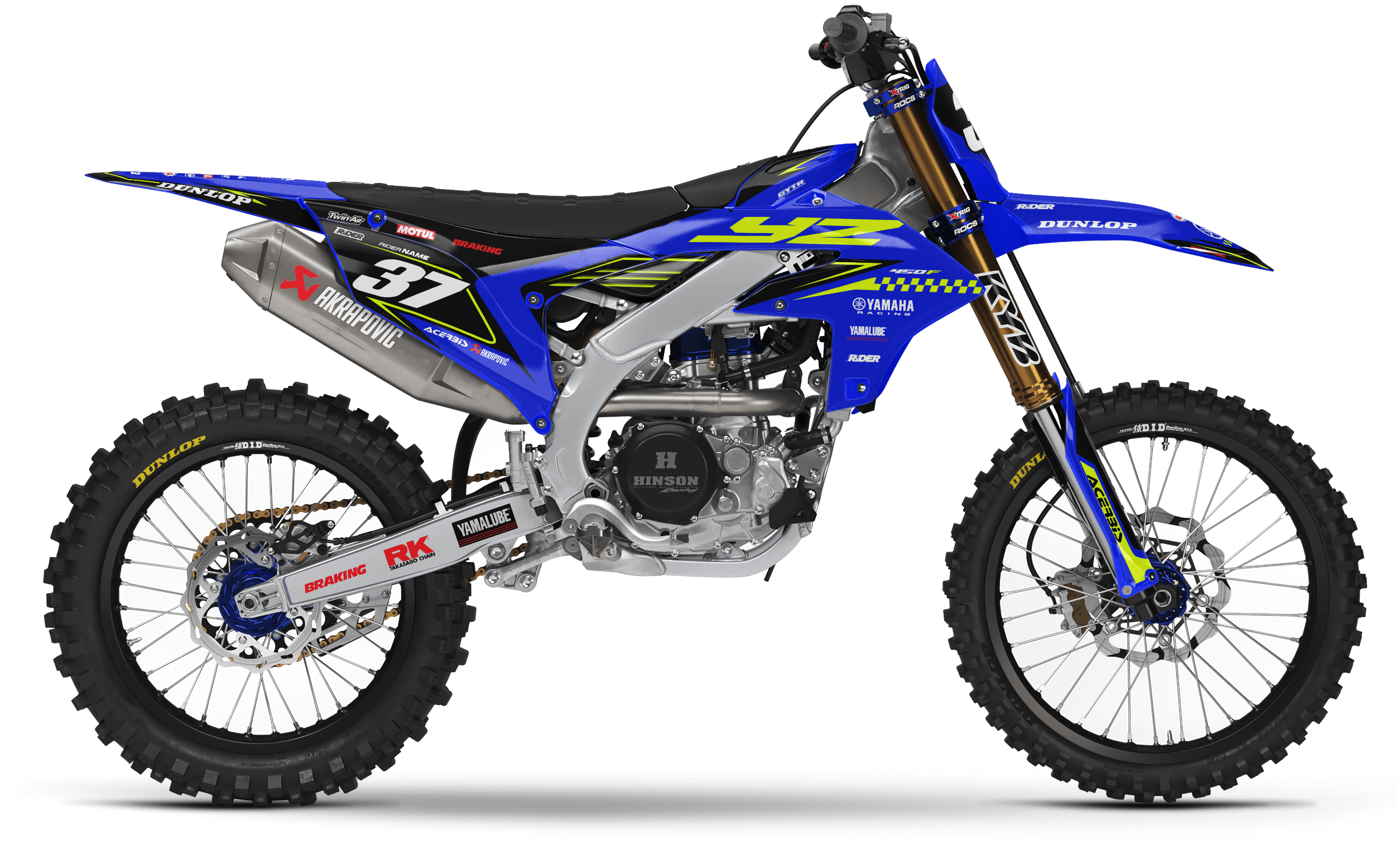 KINETIC YELLOW YAMAHA FULL GRAPHICS KIT