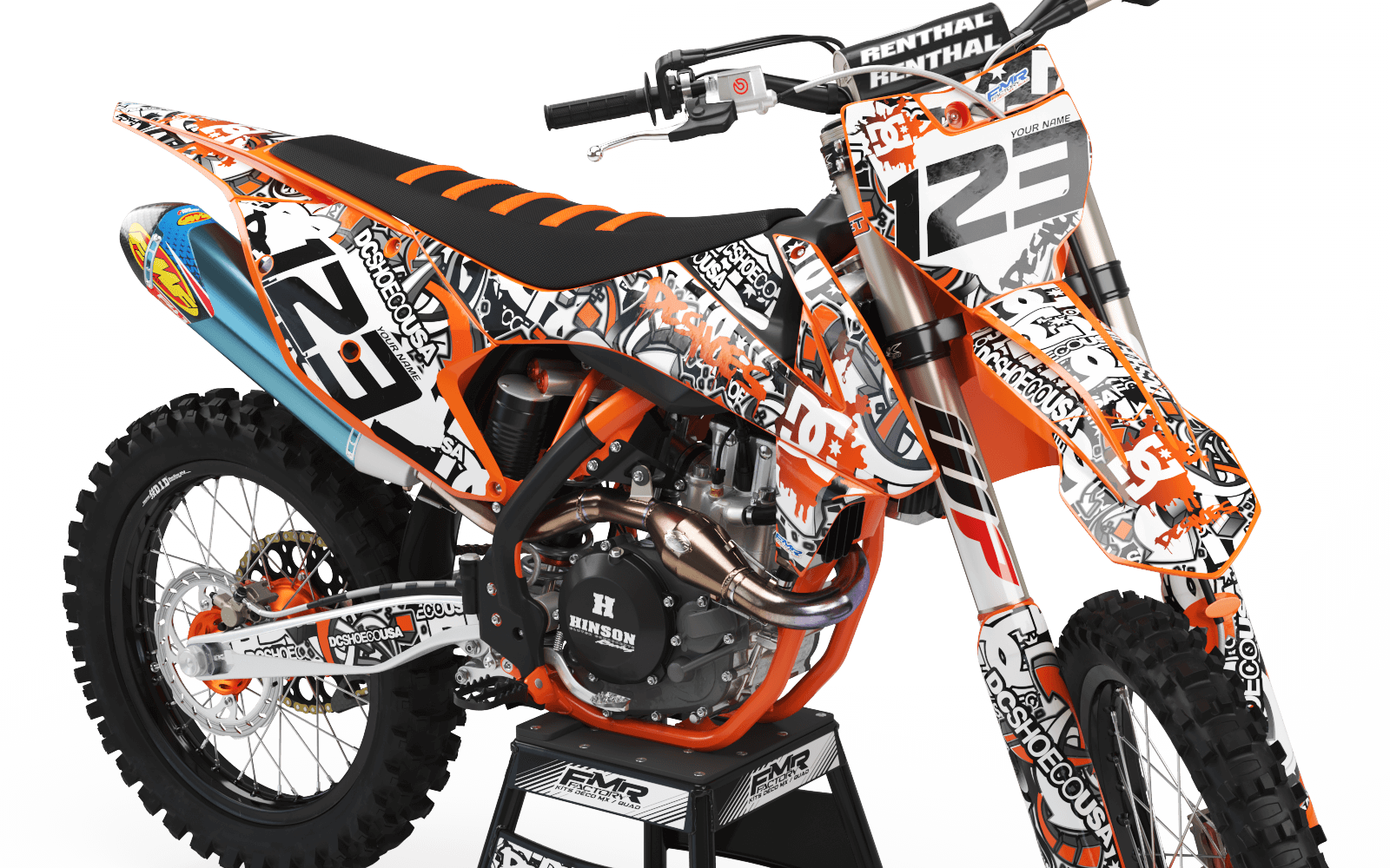 Graphics Kits DC B&W ORANGE : Ultra shock-resistant
