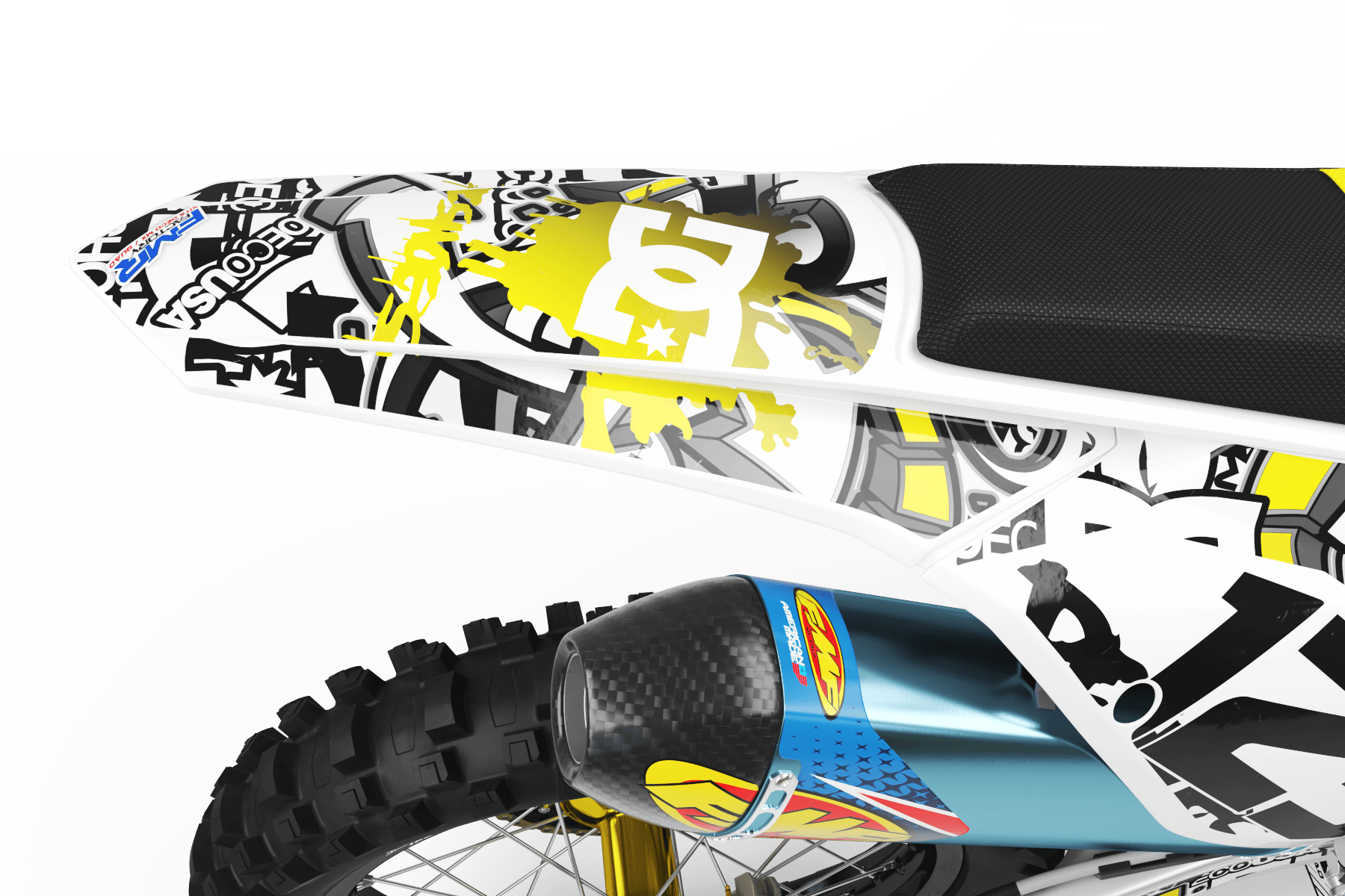 Graphics Kits DC B&W YELLOW : Ultra shock-resistant