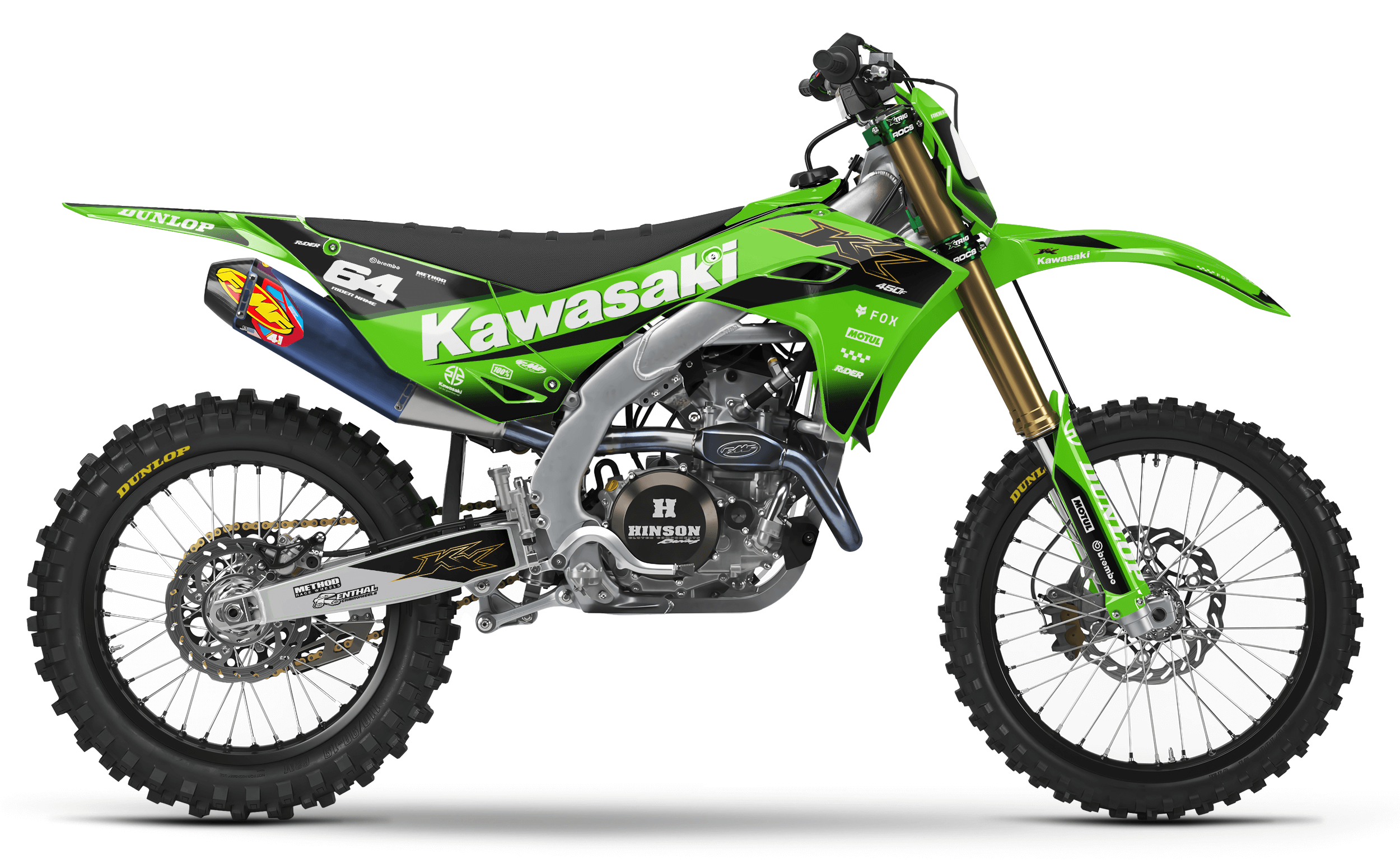 GREEN CORE KAWASAKI FULL GRAPHICS KIT