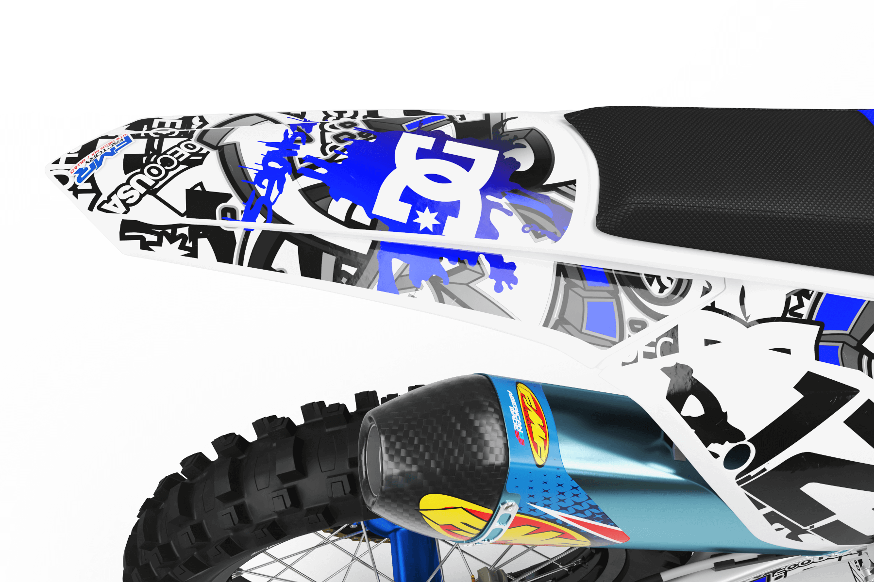 Graphics Kits DC B&W BLUE : Ultra shock-resistant