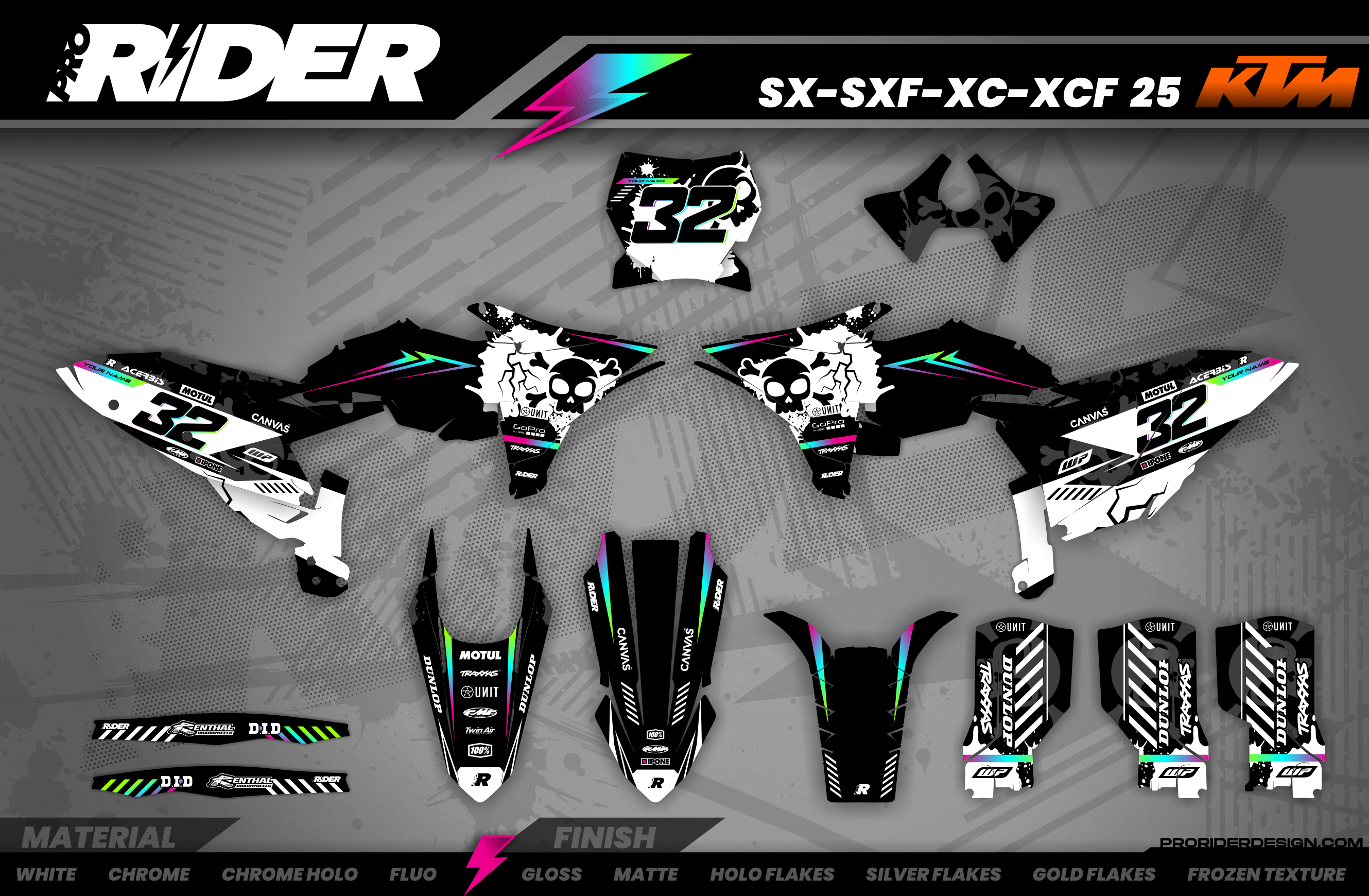 GRADIENT SKULL KTM Full Graphics Kit