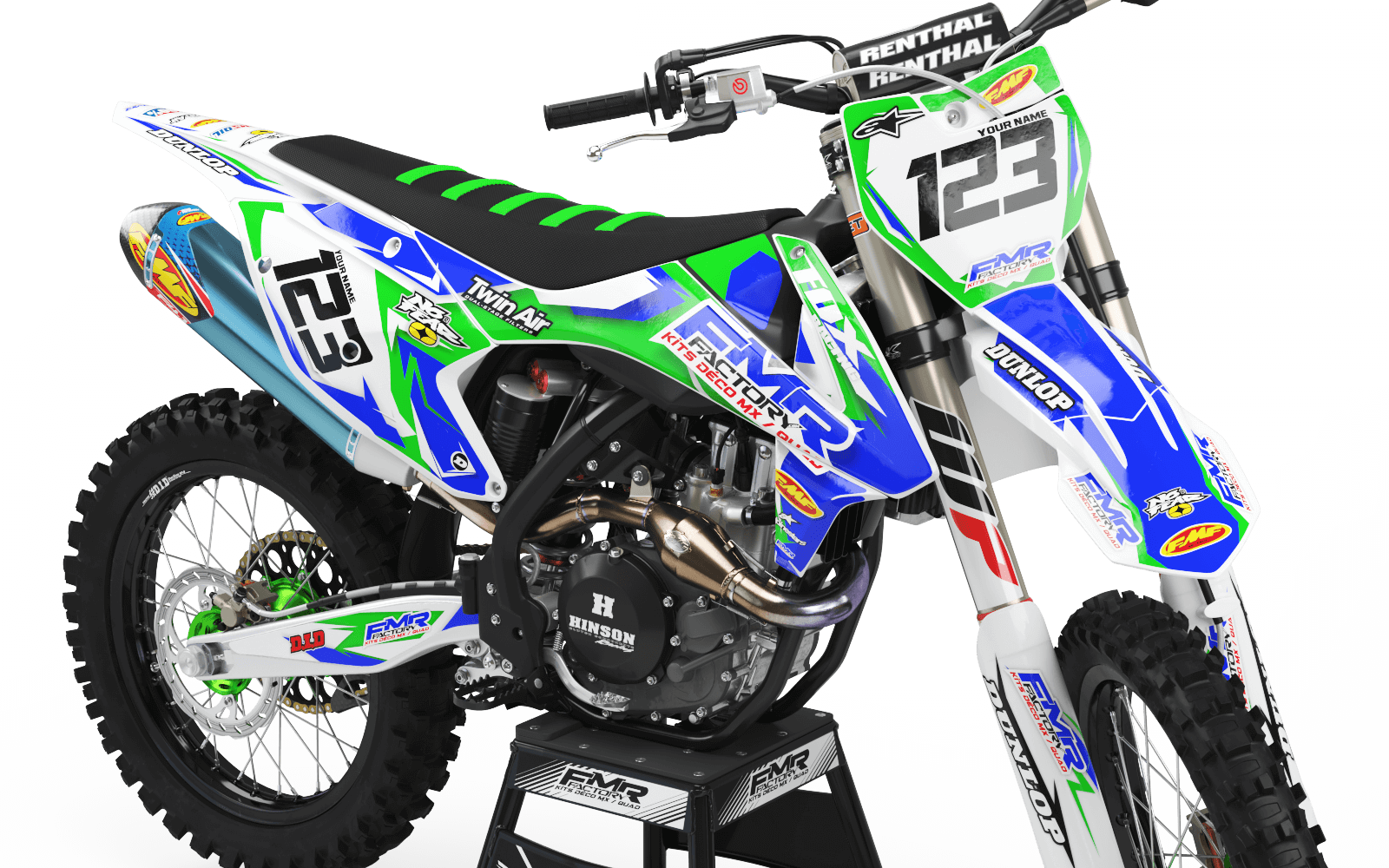 Graphics Kit FMR FACTORY GREEN : Stunning design for your Motocross