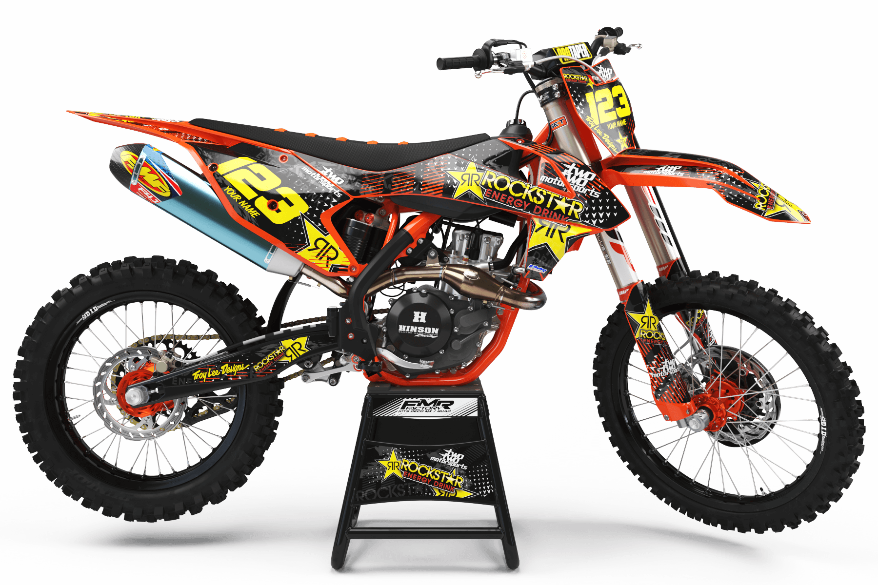 Graphics Kit ROCKSTAR ENERGY ORANGE : Give a new youth to your bike