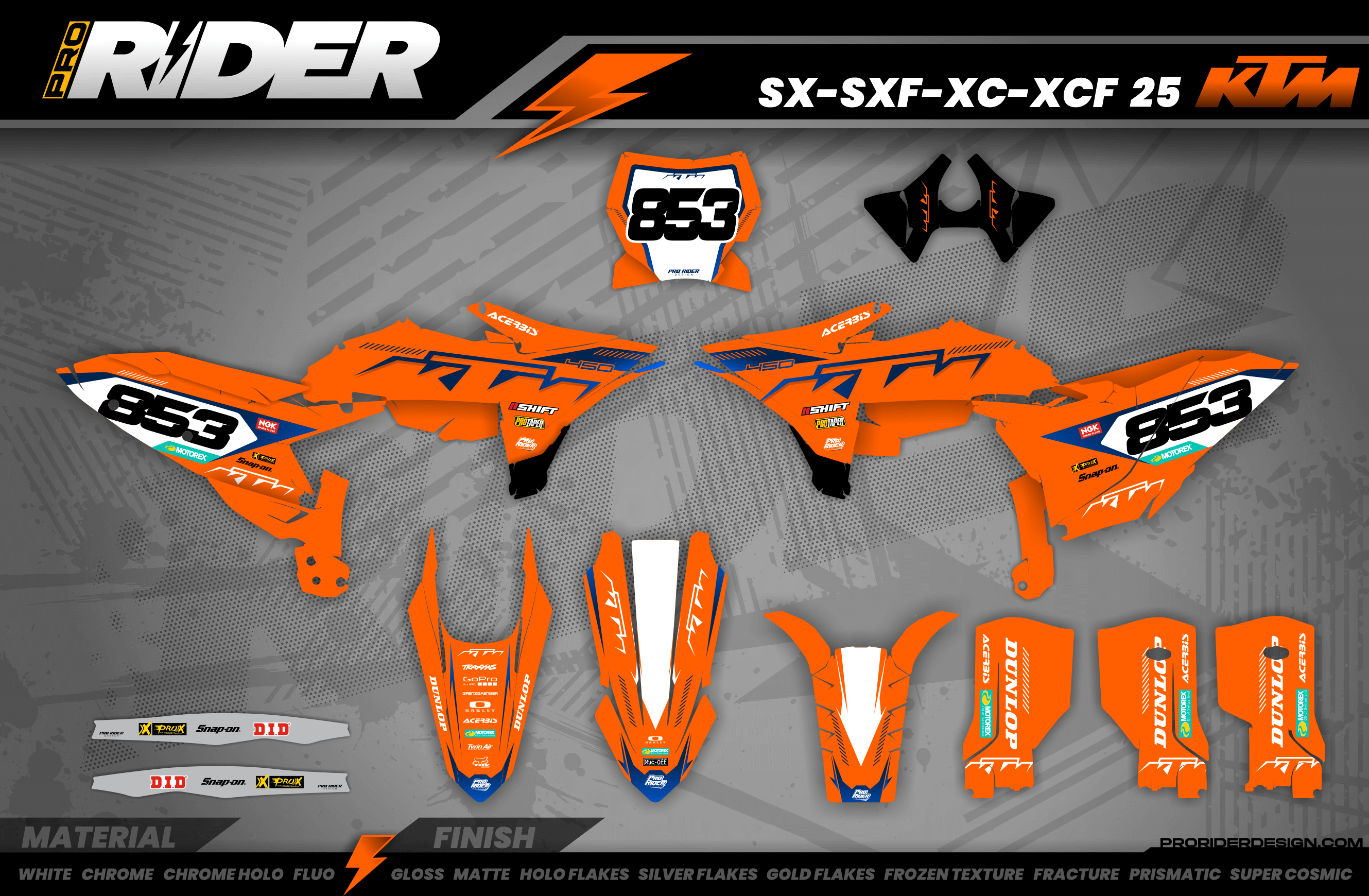 KTM Graphics SX XC SXF XCF EXC.. | Shadow Edition | Orange blue