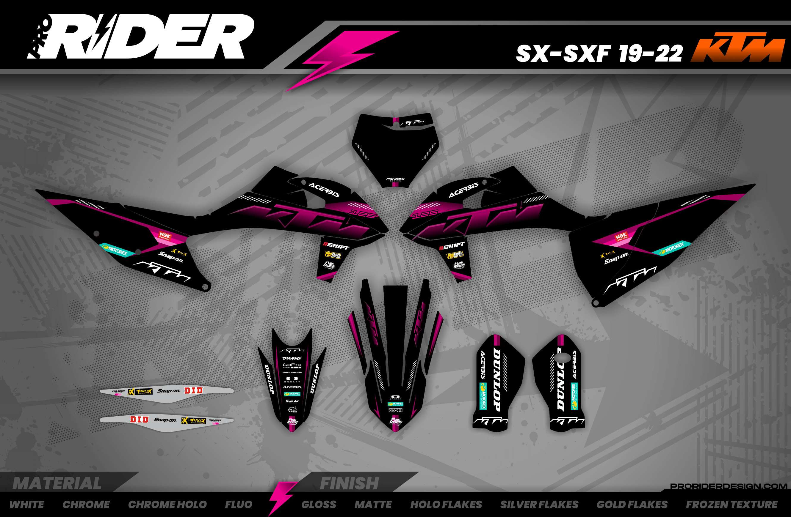KTM Graphics SX XC SXF XCF EXC.. | Shadow Edition | Black pink