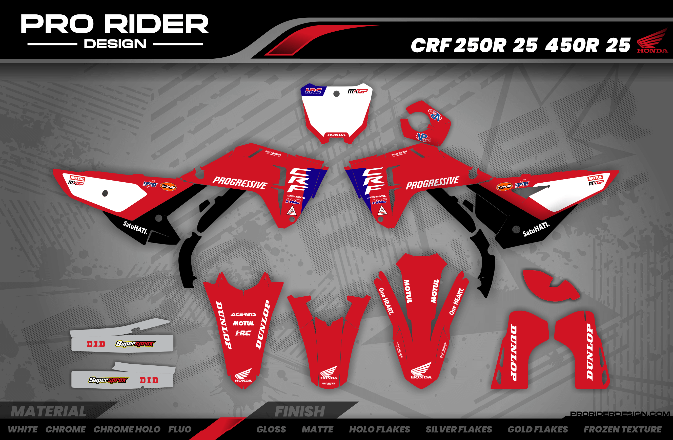 HONDA Custom Graphics Motocross HRC SMX Team PROGRESSIVE | RED