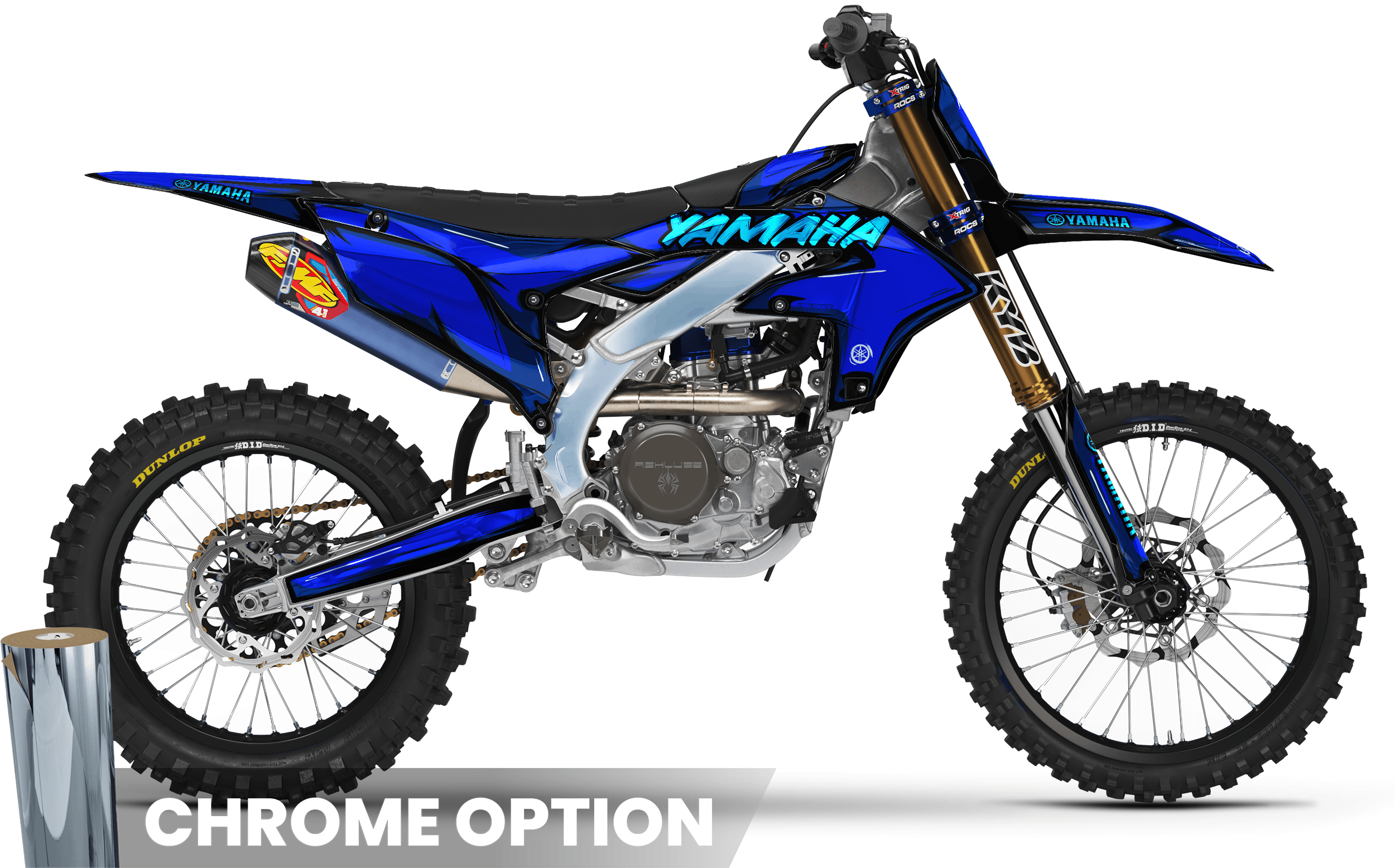 Cartoon YAMAHA FULL GRAPHICS KIT BLACK/BLUE