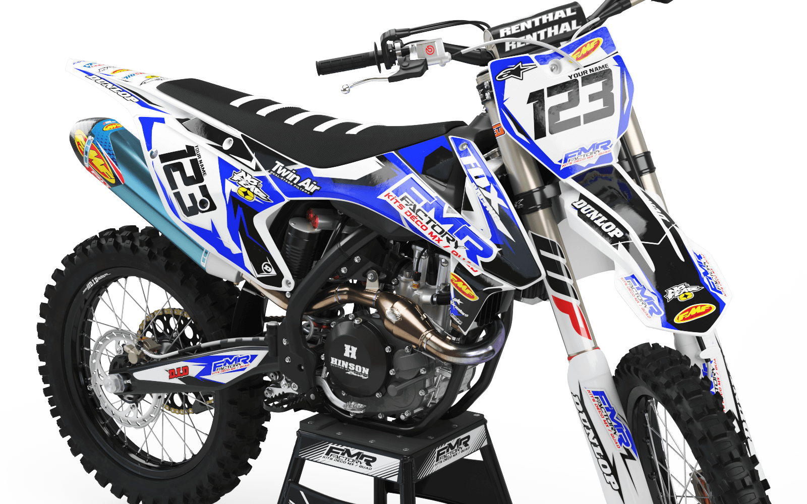Graphics Kit FMR FACTORY BLUE : Stunning design for your Motocross