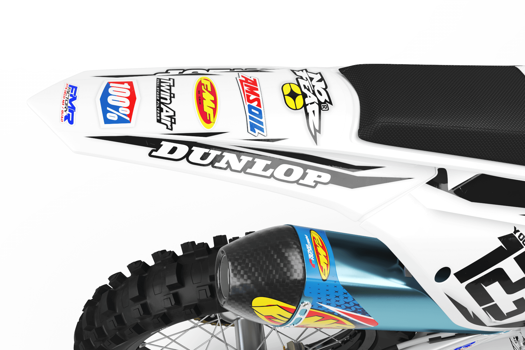 Graphics Kit FMR FACTORY WHITE : Stunning design for your Motocross