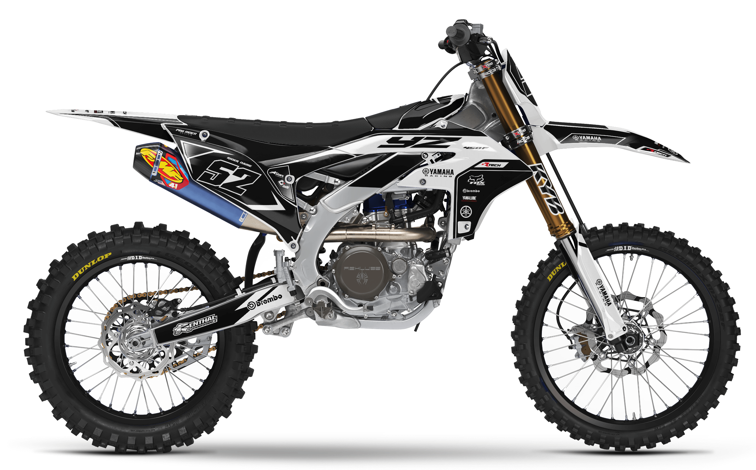 White ThunderStrike YAMAHA FULL GRAPHICS KIT