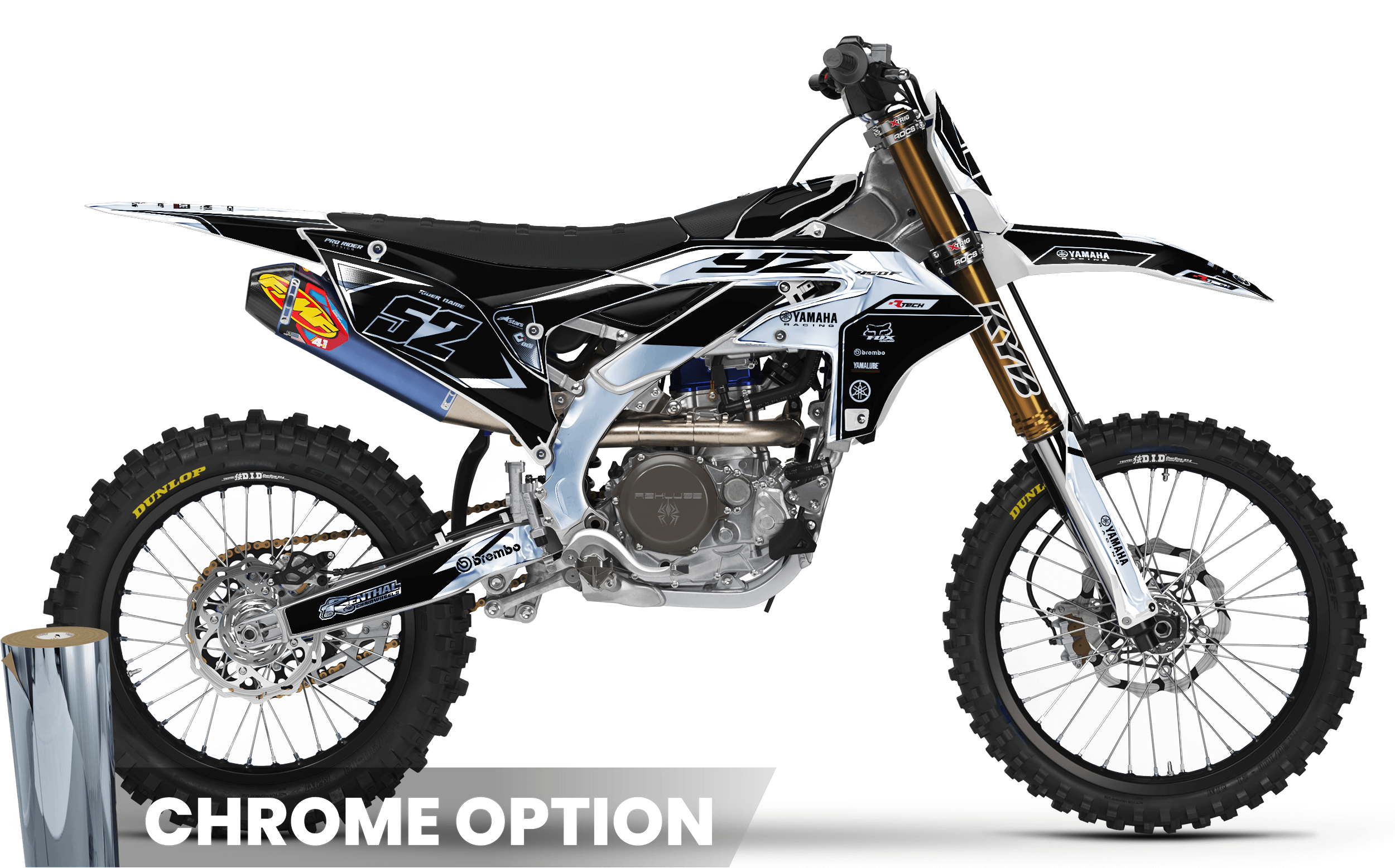White ThunderStrike YAMAHA FULL GRAPHICS KIT