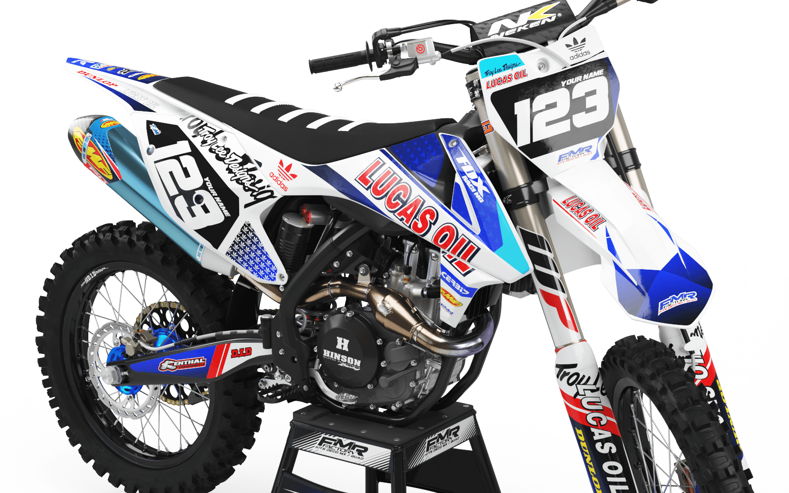 Graphics Kit LUCAS OIL WHITE : The best kit for your bike