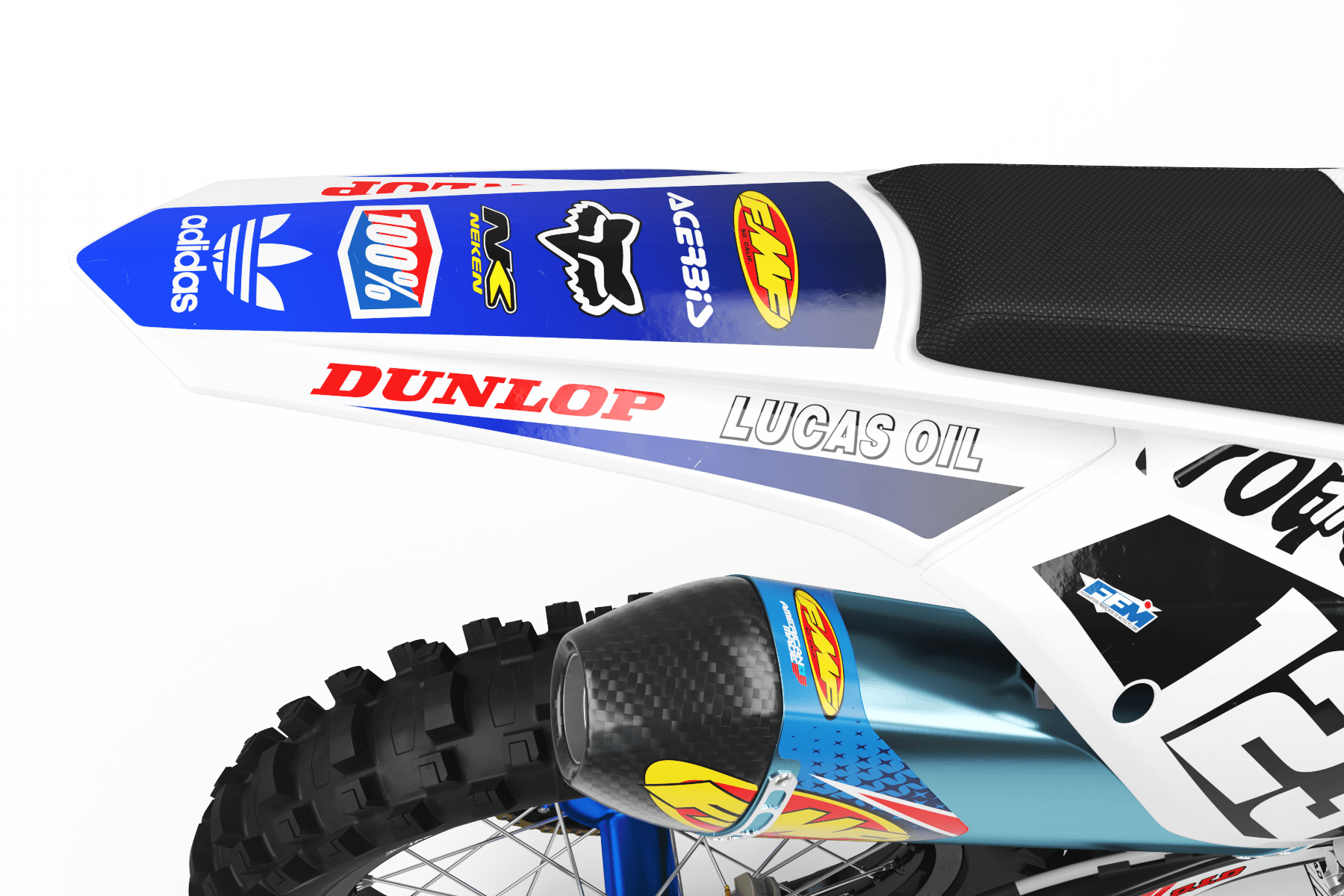 Graphics Kit LUCAS OIL WHITE : The best kit for your bike